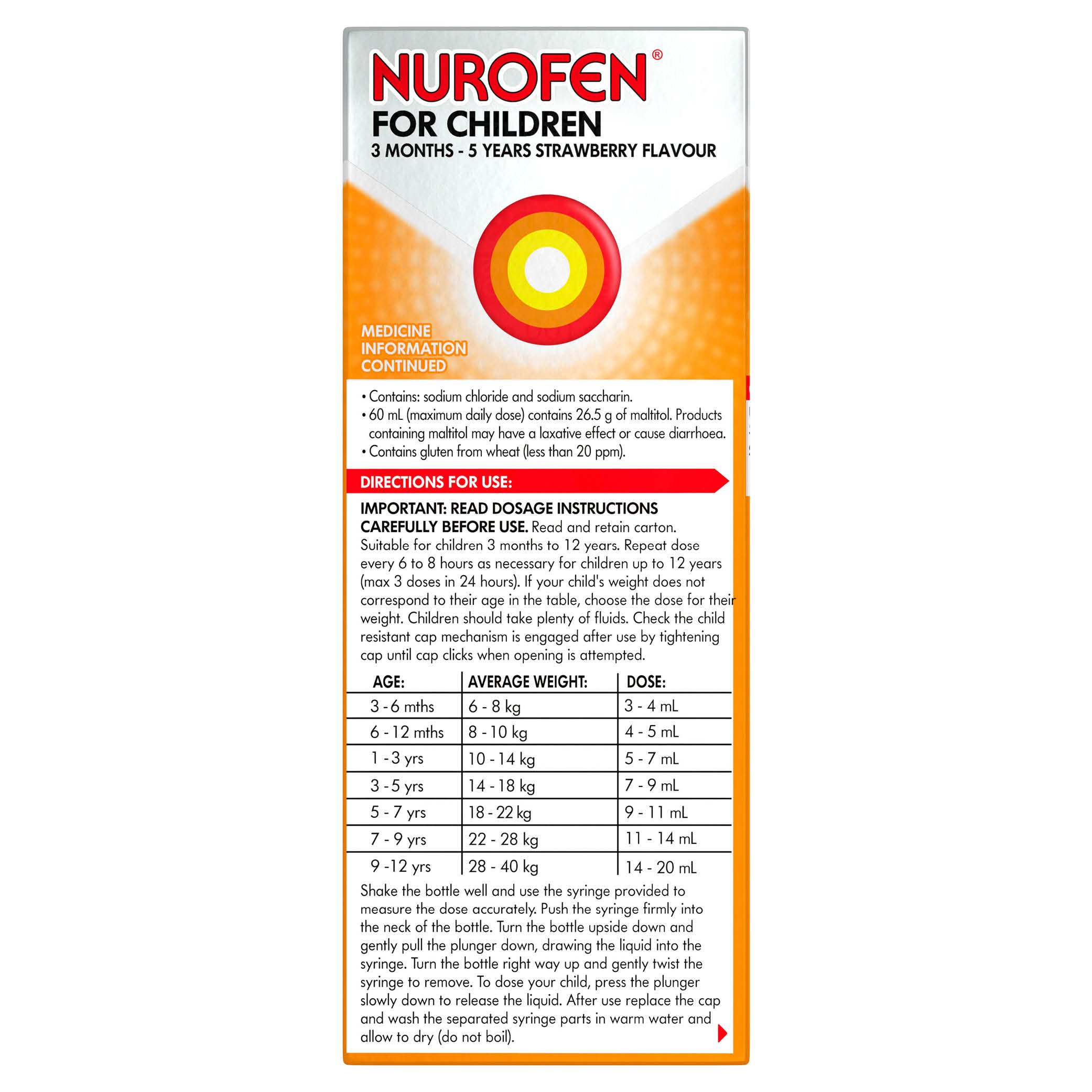 Nurofen for Children 3 Months to 5 Years Strawberry 200ml - Image 2