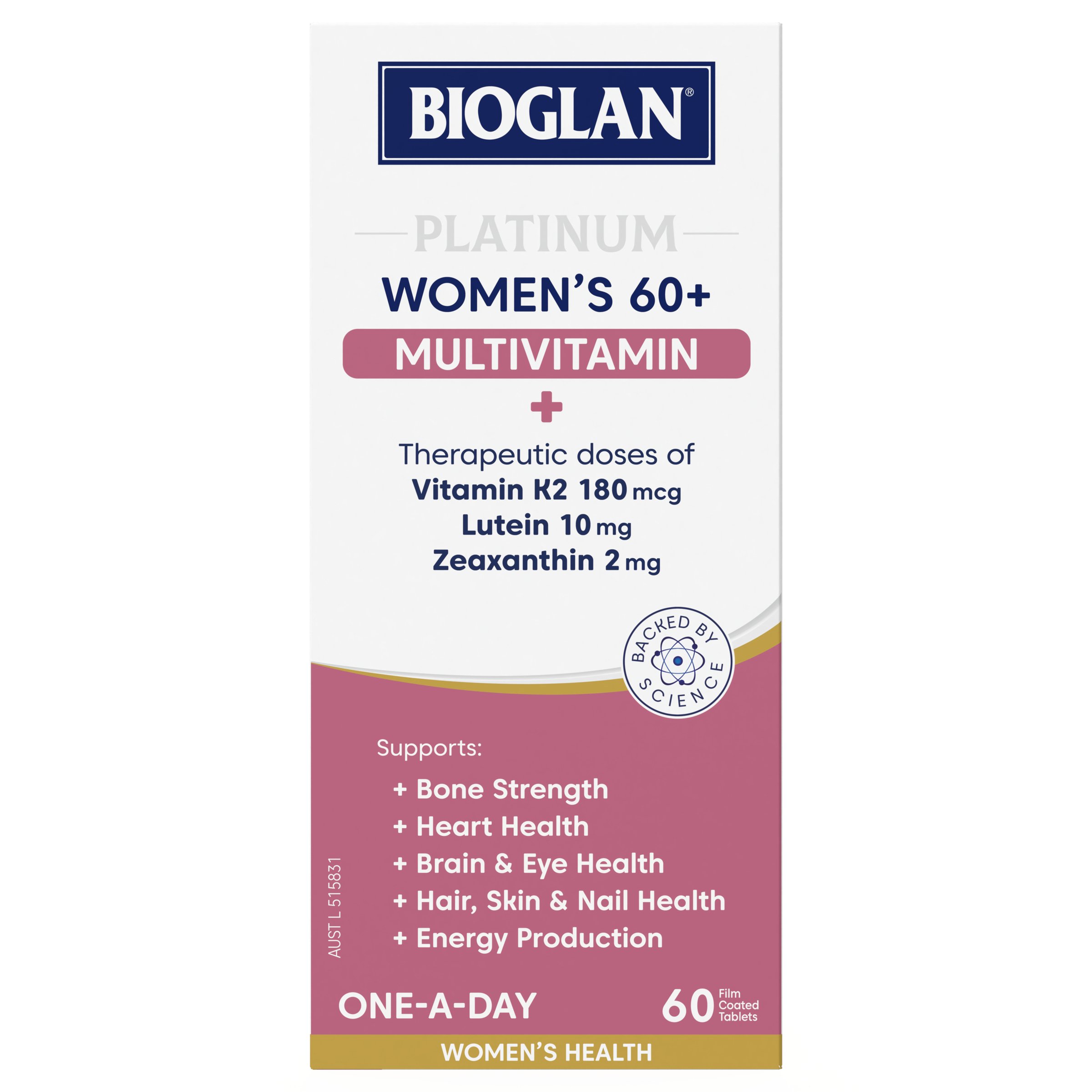 Bioglan Platinum Women's 60+ Multivitamin 60 tablets - Image 1