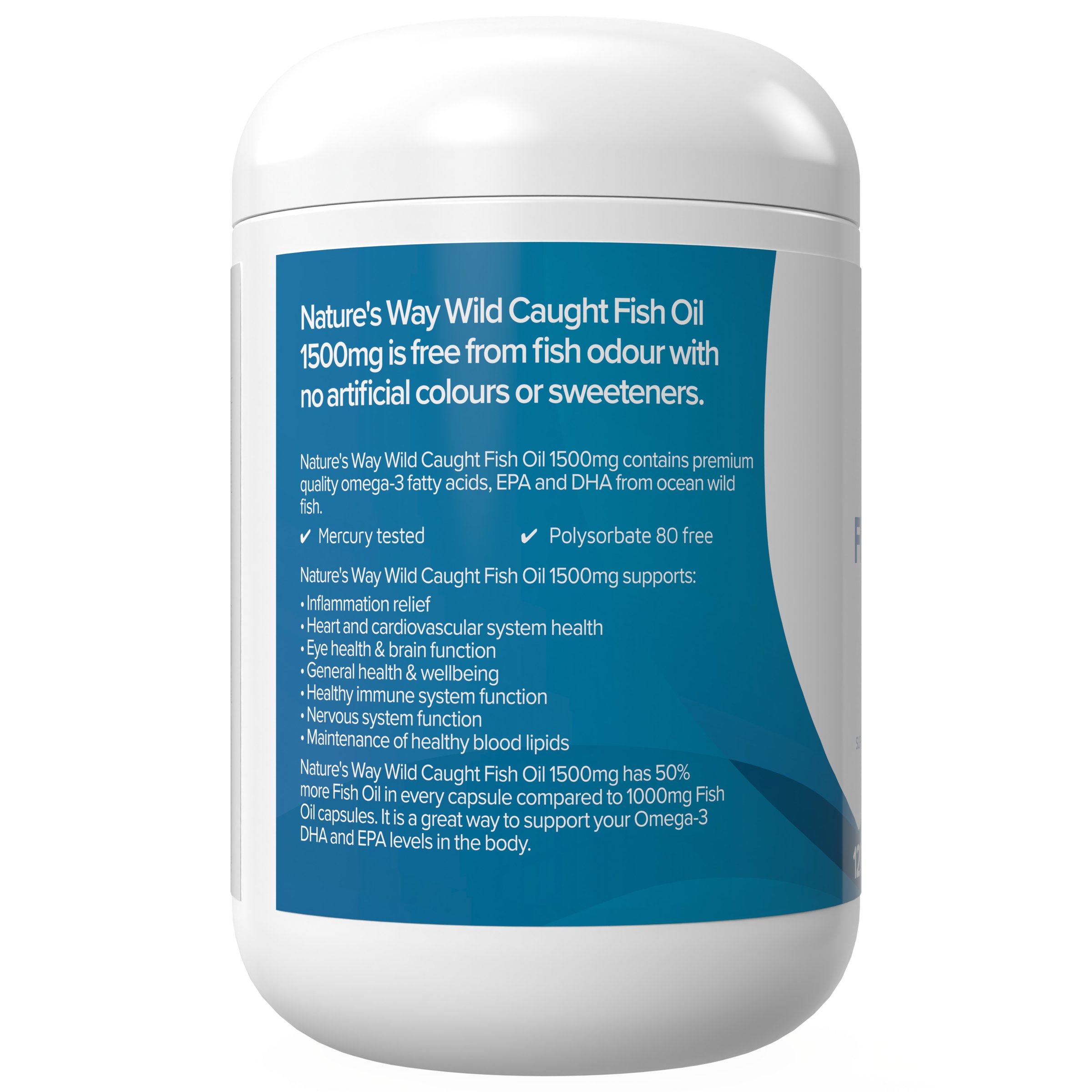Nature's Way Wild Caught Fish Oil 1500mg - 120 capsules - Image 2