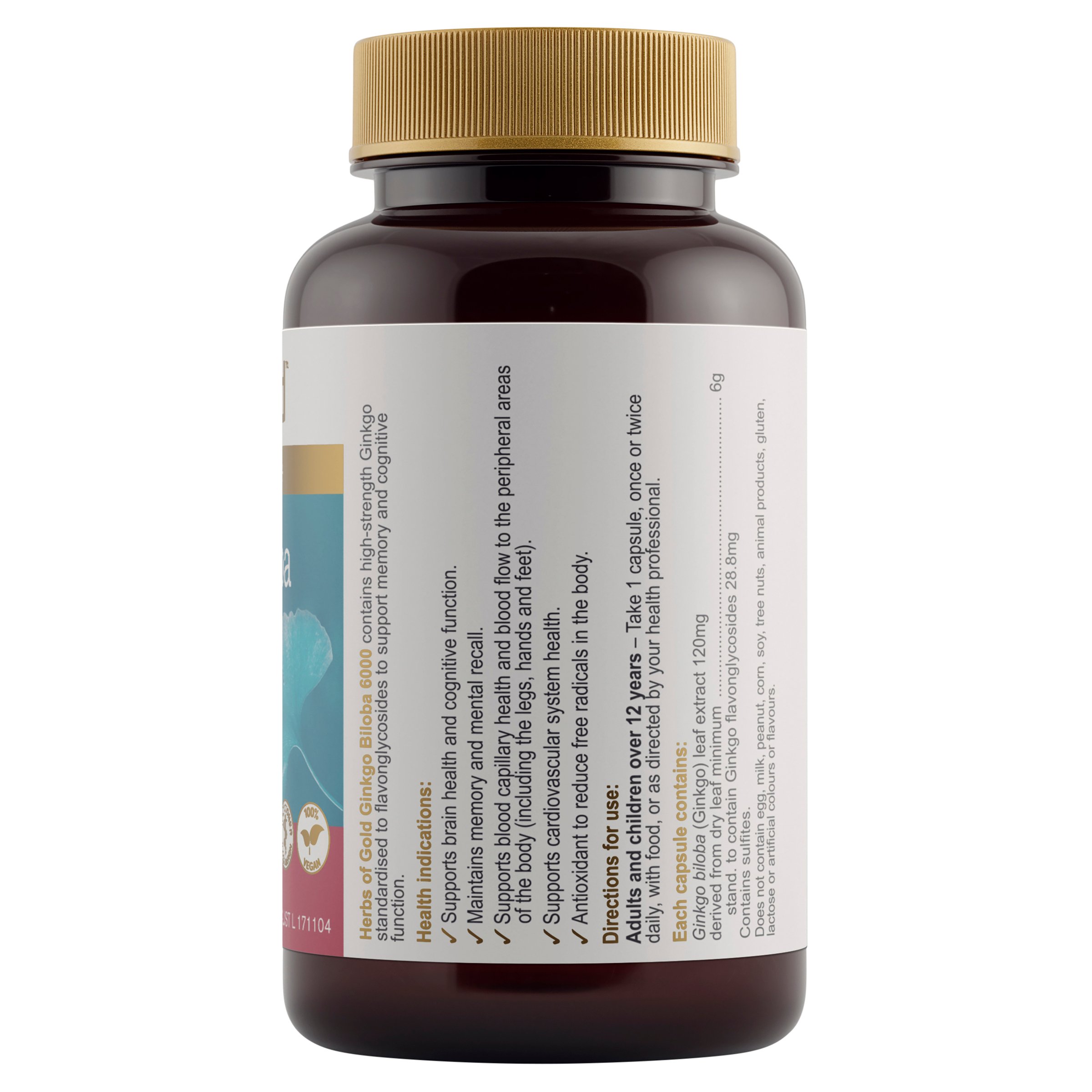 Herbs of Gold Ginkgo Biloba 6000 - 60 capsules - Image 2