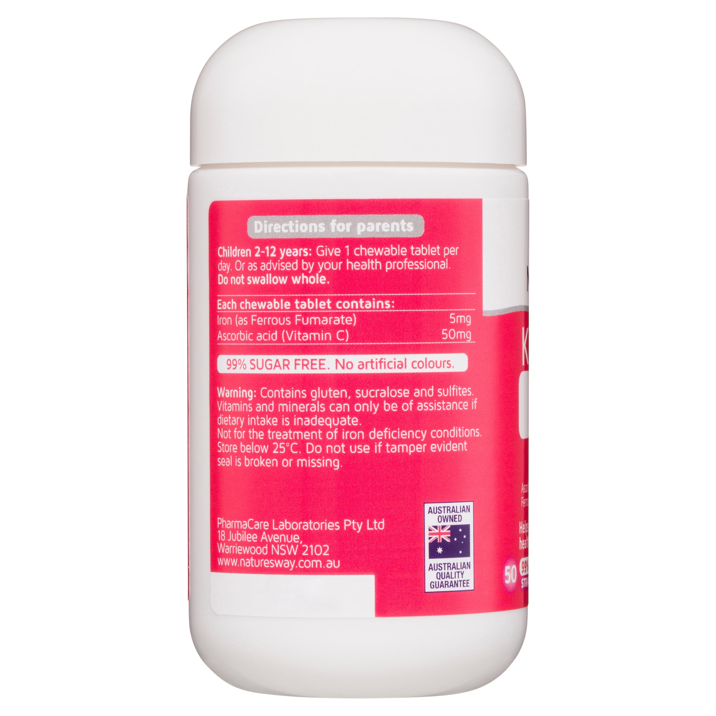 Nature's Way Kids Smart Iron + Vitamin C 50 chewable tablets - Image 3
