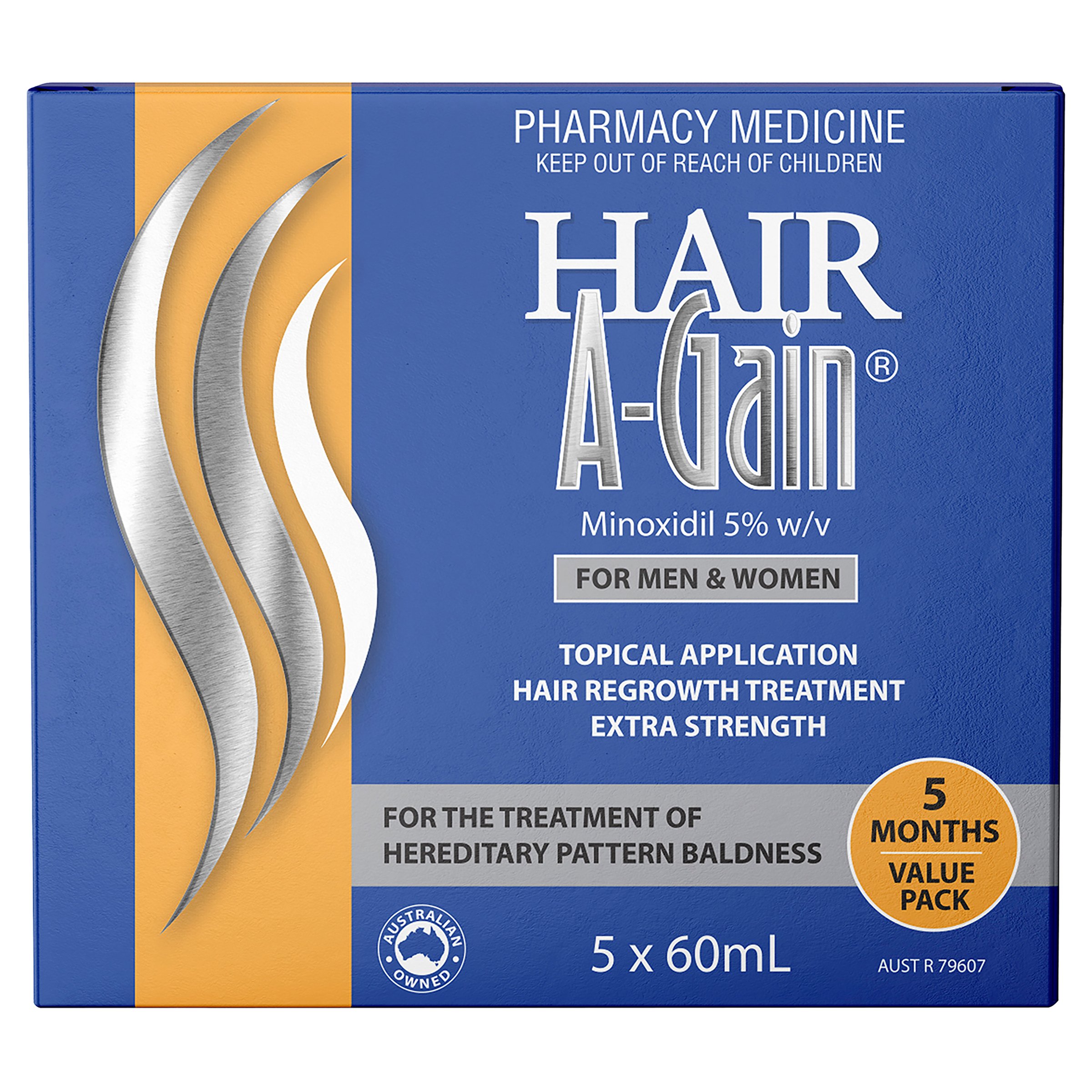 Hair A-Gain Men & Women 60ml - 5 pack - Image 1