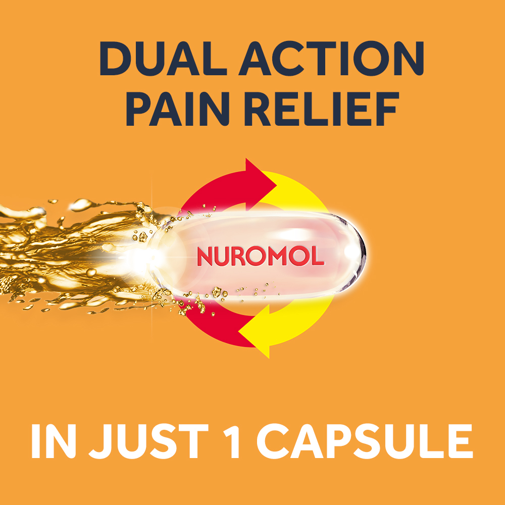 Nuromol Ibuprofen 200mg & Paracetamol 500mg - 10 liquid capsules - Image 2