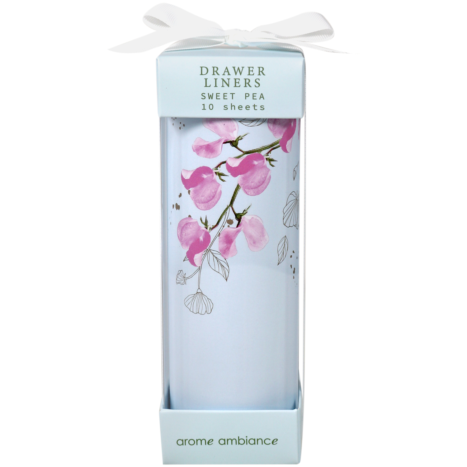 Arome Ambiance Floral Glimmer Drawer Liners Sweet Pea 10 sheets