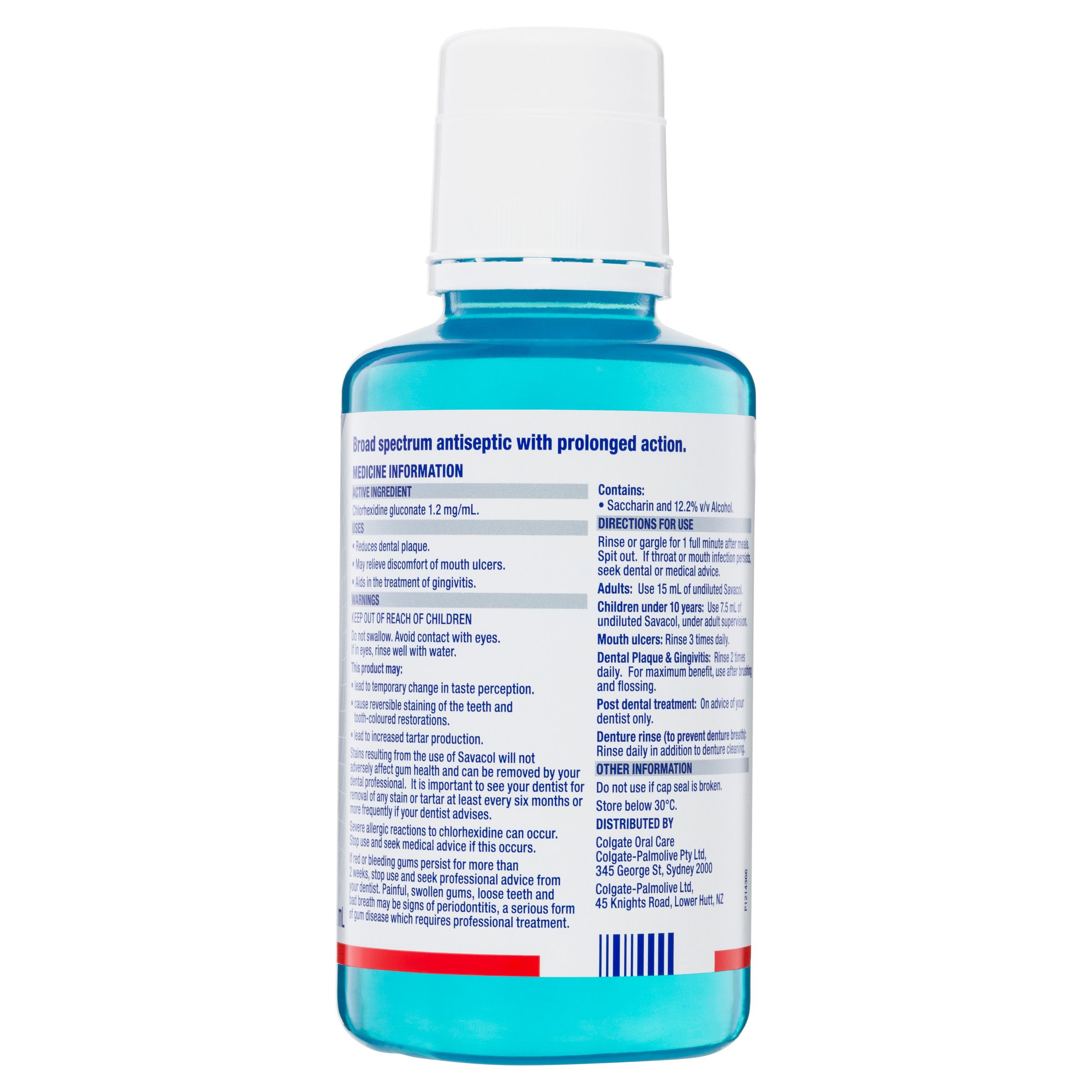 Colgate Savacol Mouth Rinse Fresh Mint 300ml - Image 2