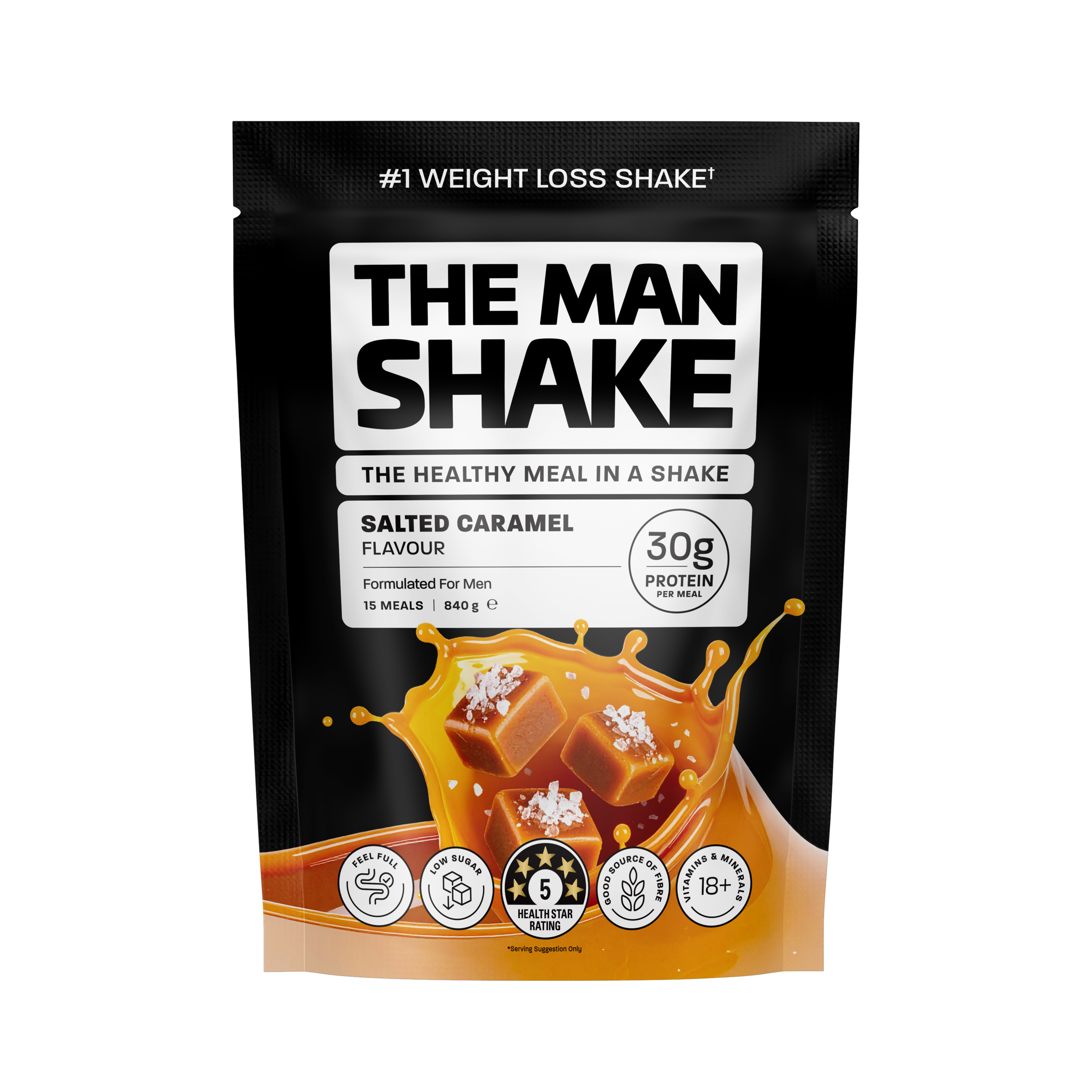 The Man Shake Meal Replacement Salted Caramel 840g - Image 1