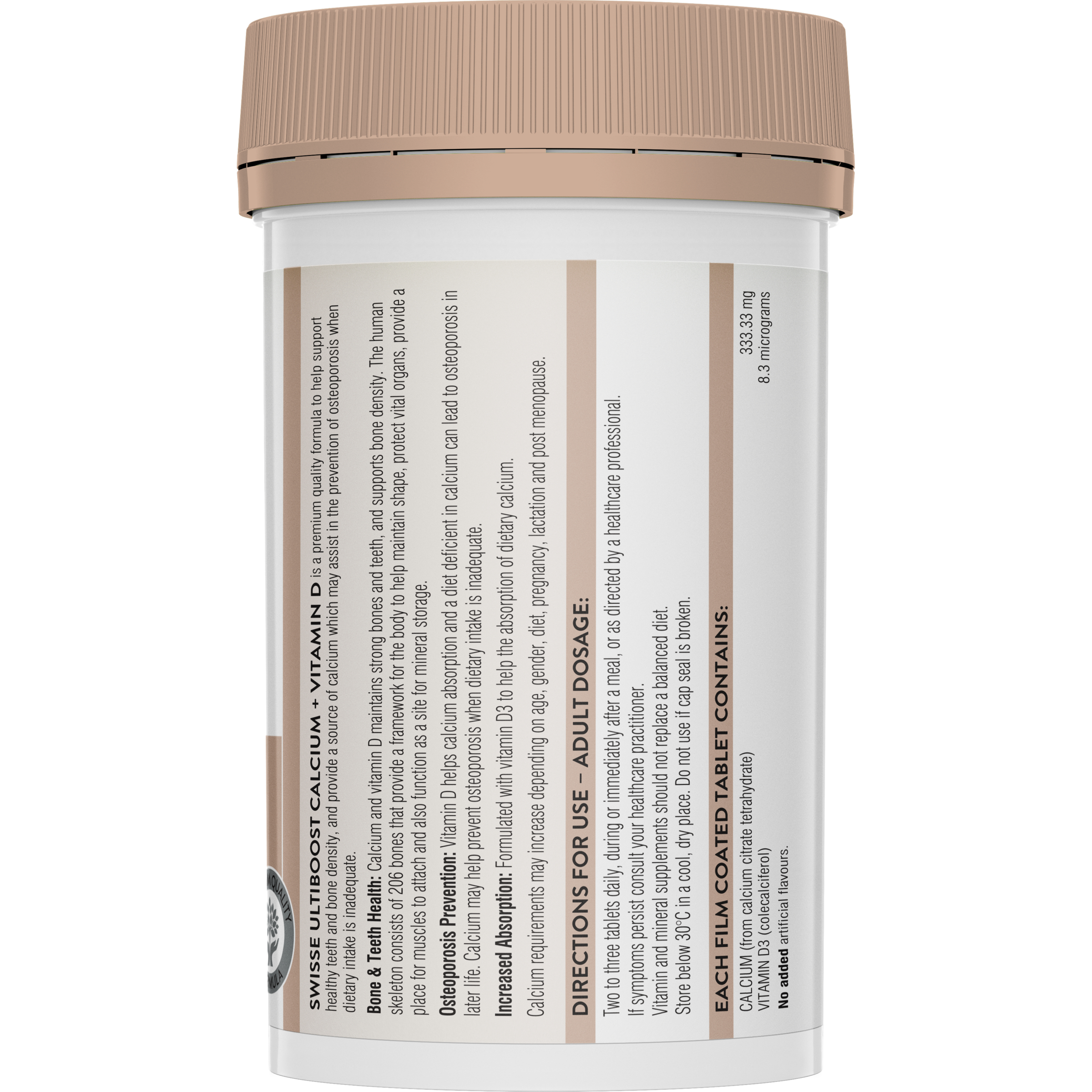 Swisse Ultiboost Calcium + Vitamin D 150 tablets - Image 2