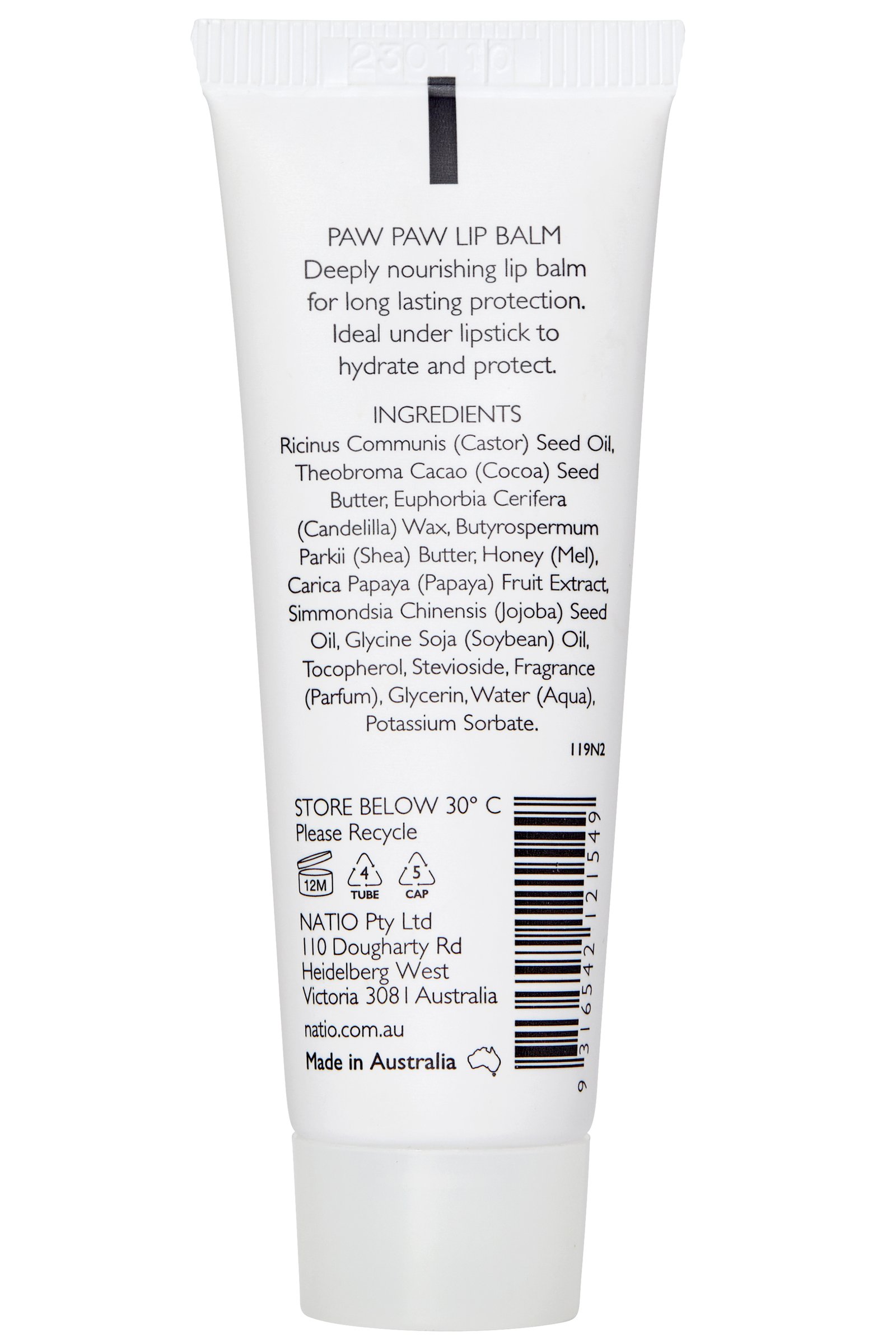 Natio Lip Balm Paw Paw 1 each - Image 2