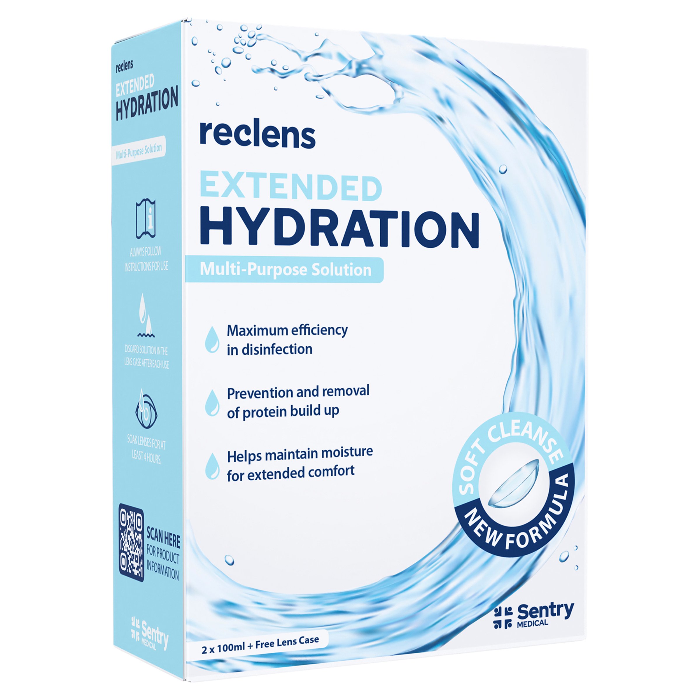Reclens Extended Hydration Multipurpose Solution 100ml - 2 pack - Image 2