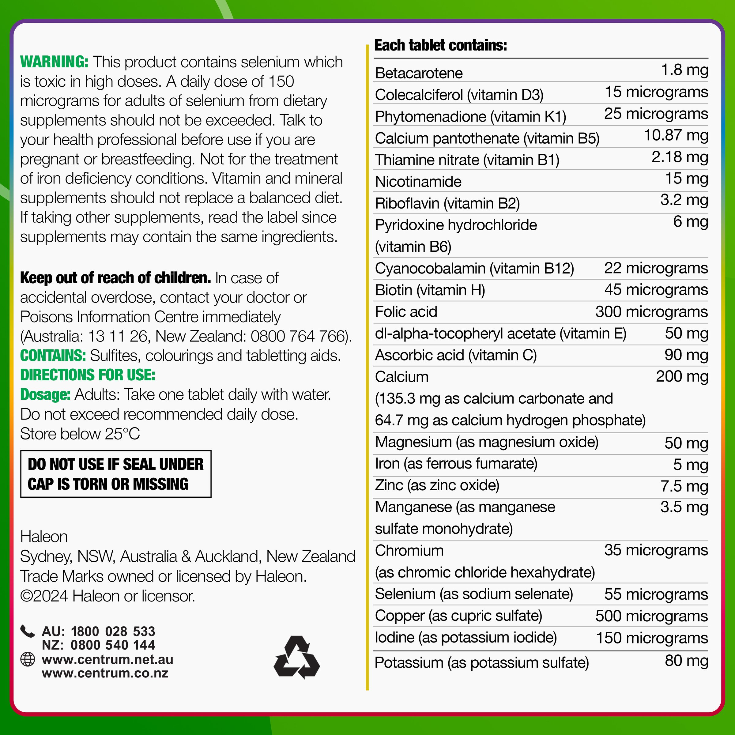 Centrum Advance Multivitamin 100 tablets - Image 8