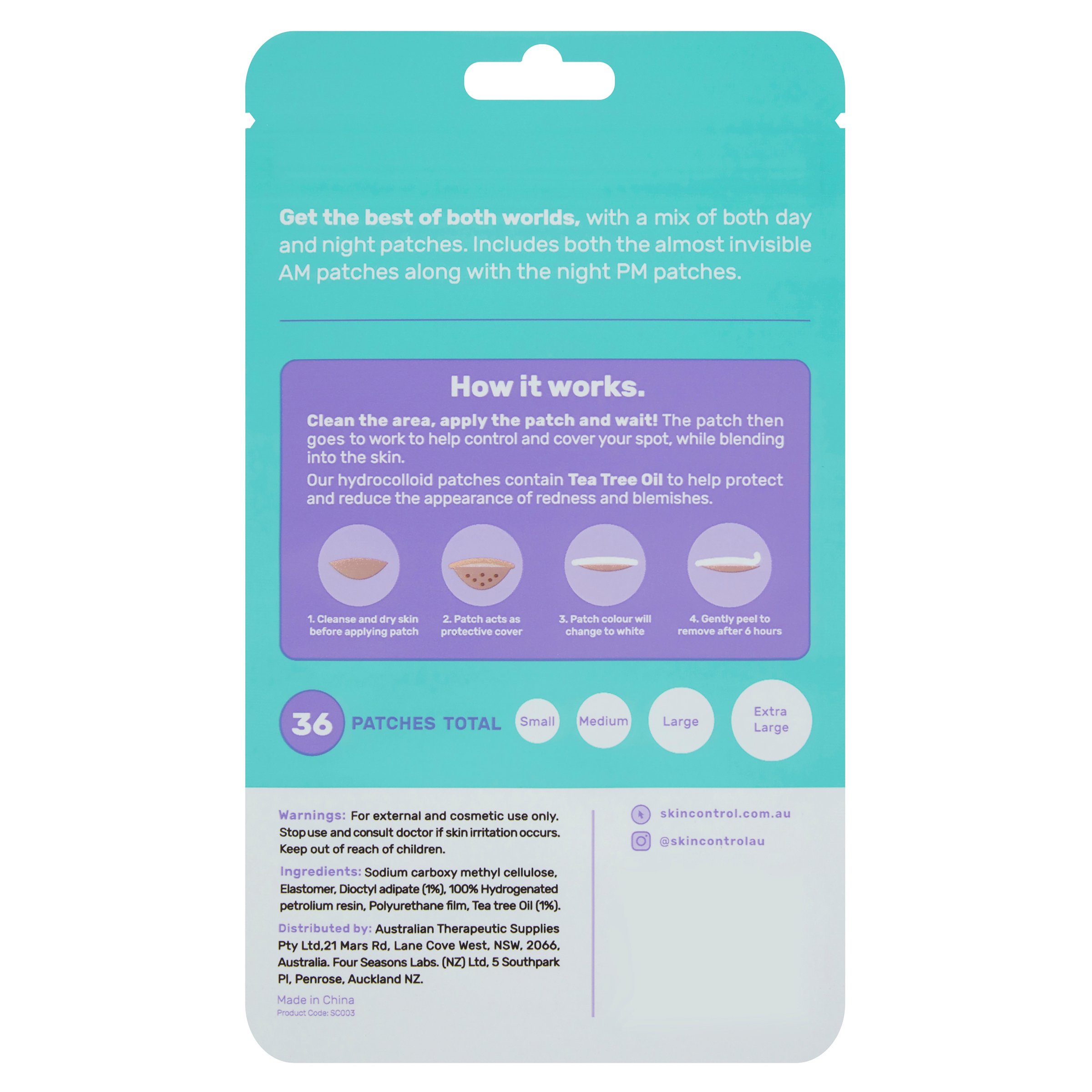 Skin Control Pimple Patch AM & PM Mix 36 pack - Image 2