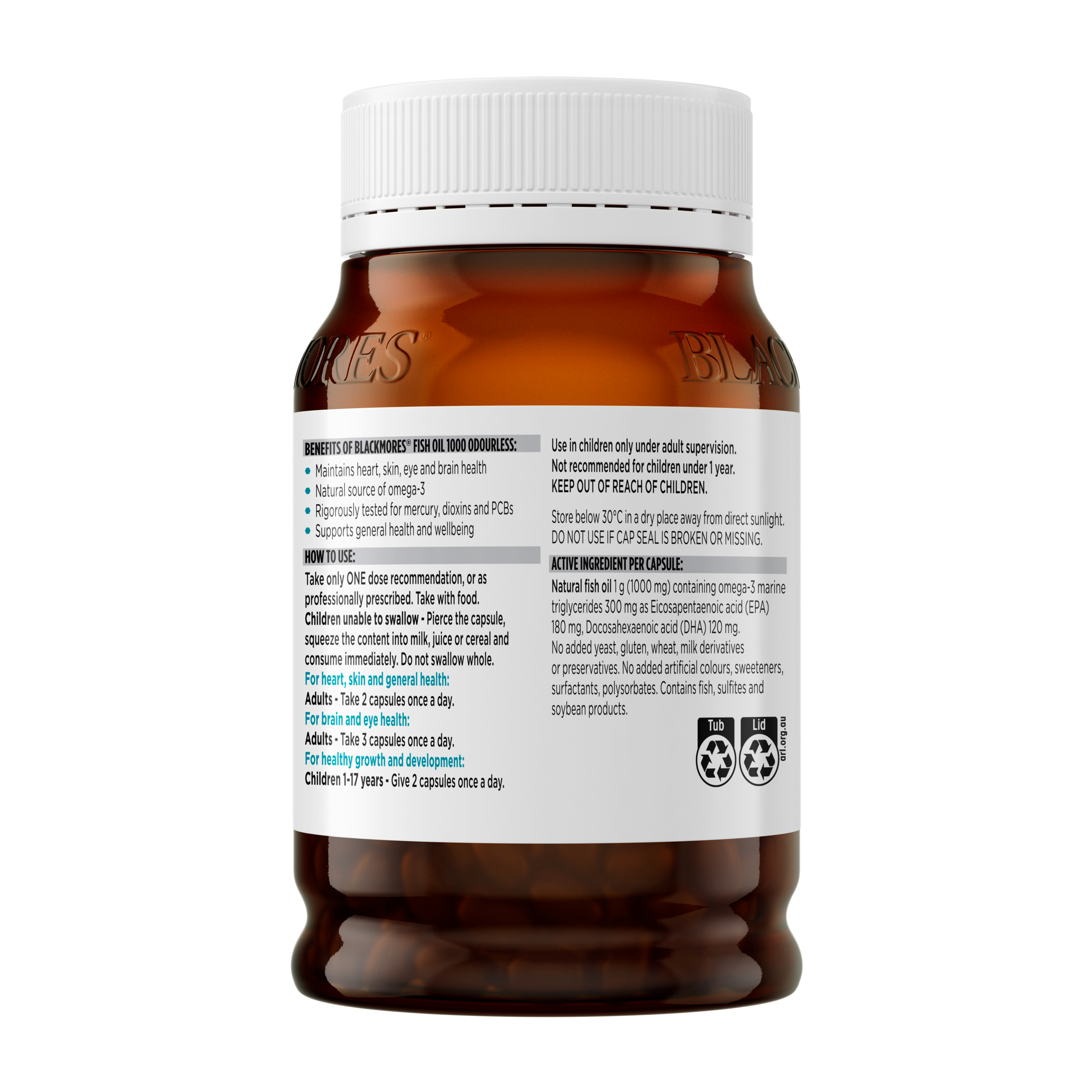 Blackmores Odourless Fish Oil 1000 - 200 capsules - Image 2