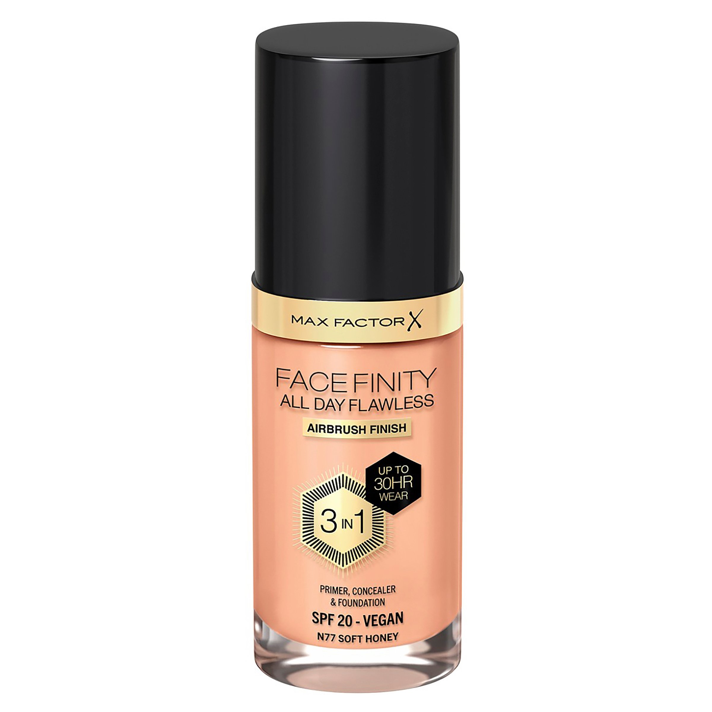 Max Factor Facefinity All Day Flawless D5 Free Foundation Soft Honey 77 - 30ml - Image 1