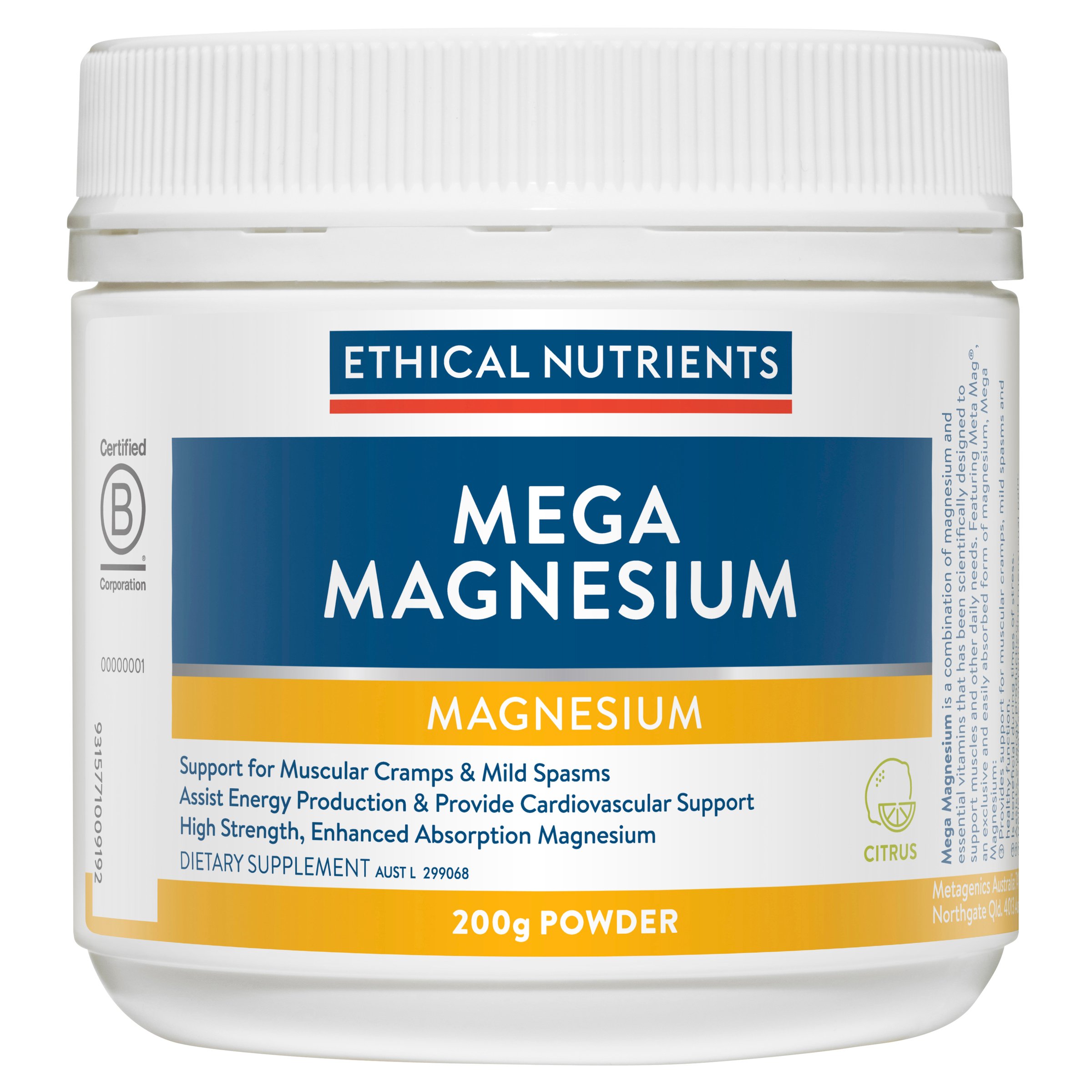 Ethical Nutrients Mega Magnesium Powder Citrus 200g - Image 5