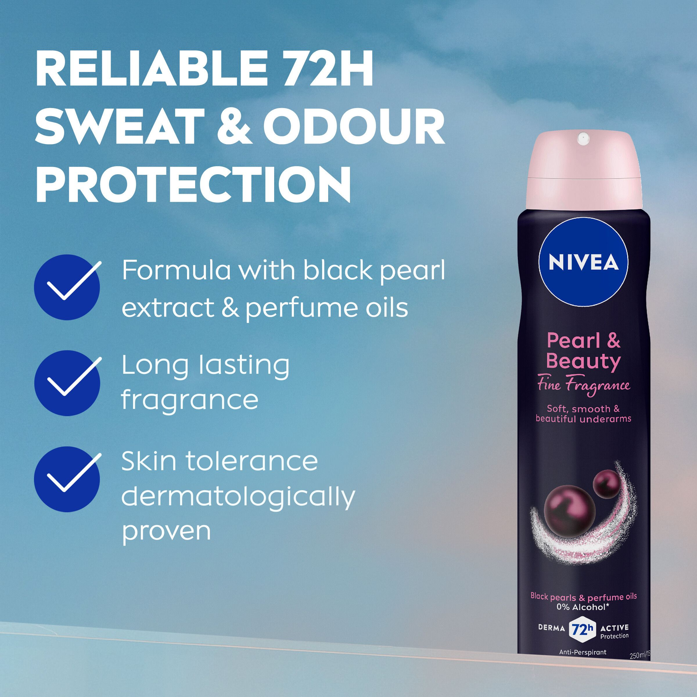 Nivea Deodorant Aerosol Black Pearls 250ml - Image 5