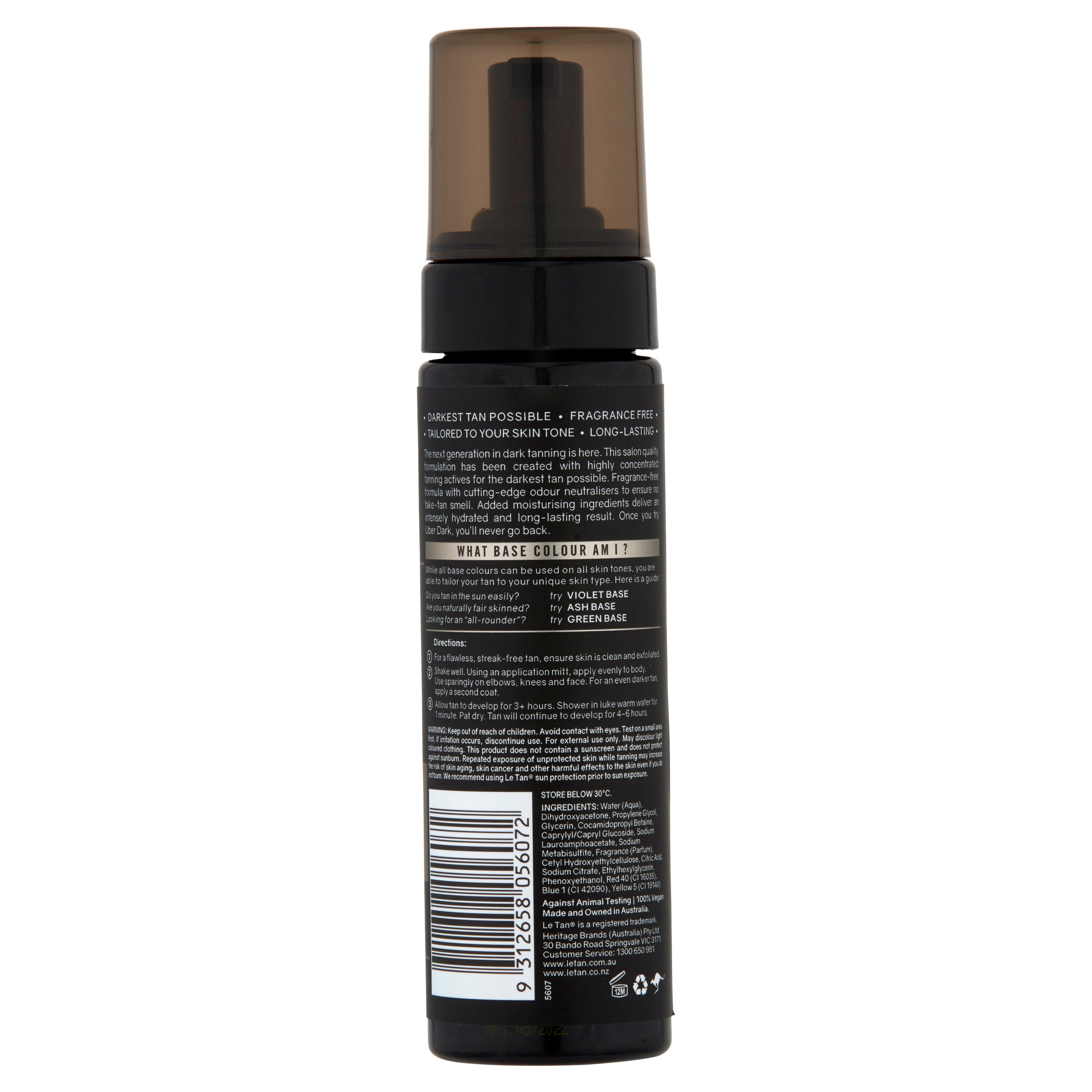 Le Tan Gold Dark Self Tanning Foam Ash 200ml - Image 2