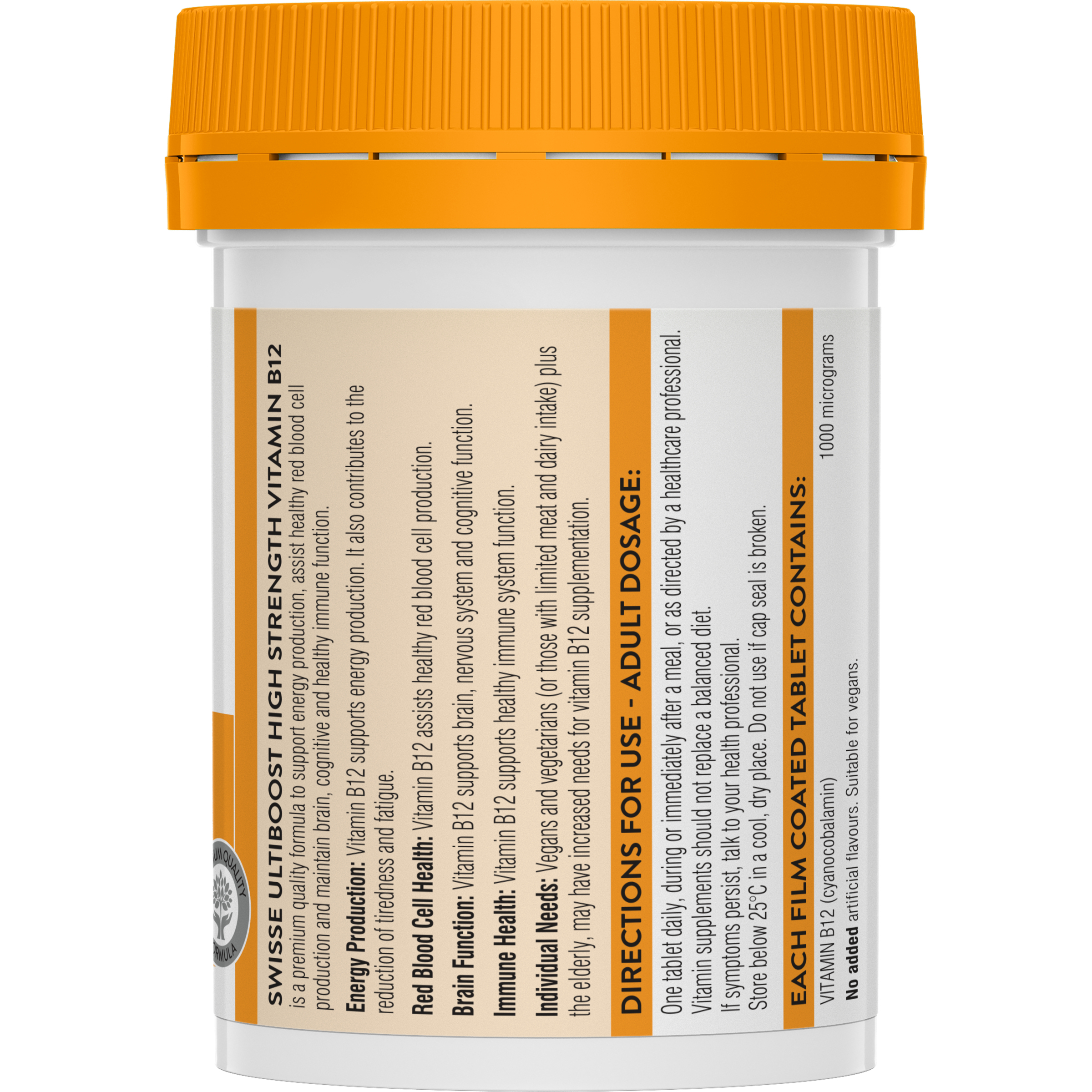 Swisse Ultiboost High Strength Vitamin B12 - 60 tablets - Image 2