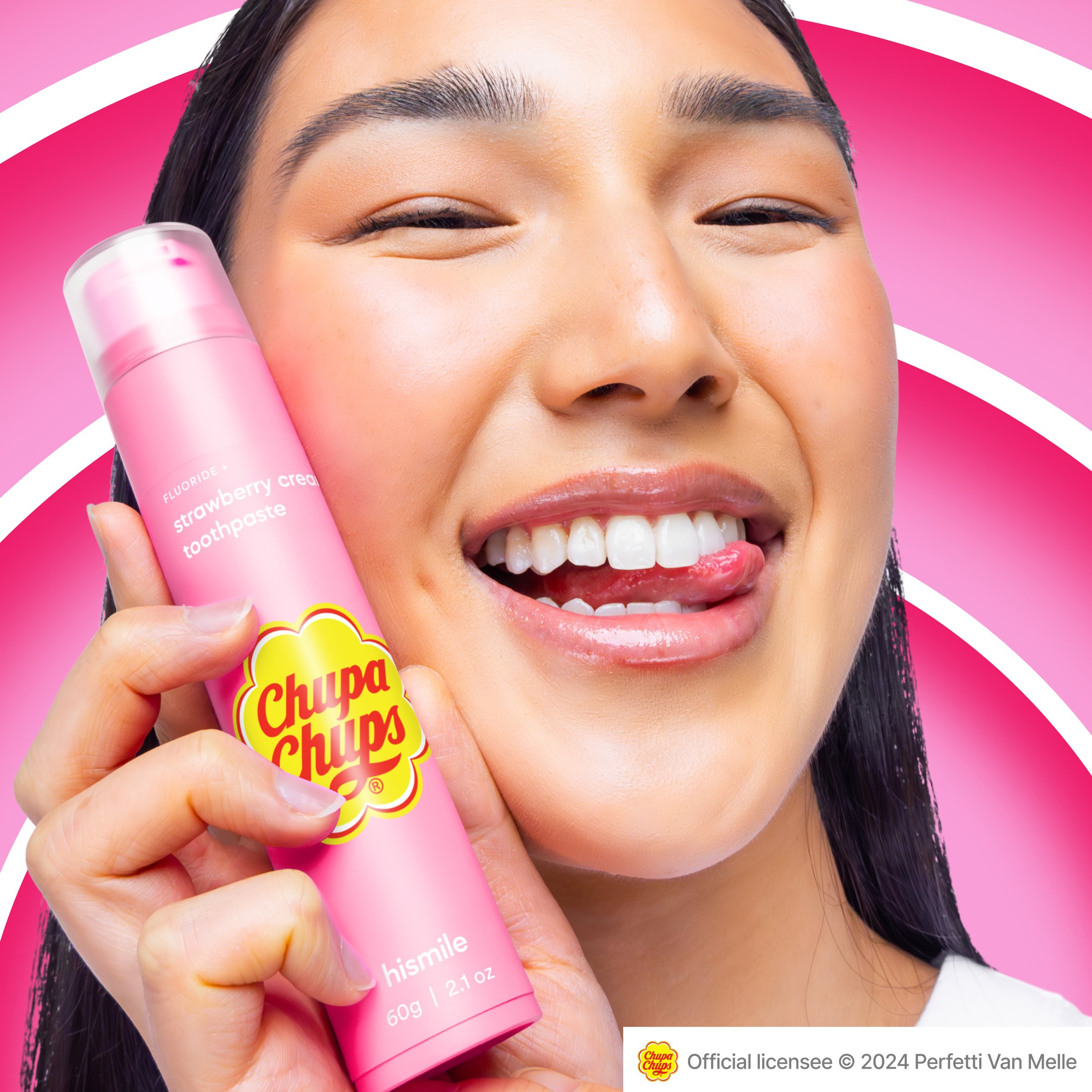 Hismile Chupa Chups - Strawberry & Cream Toothpaste 60g - Image 3