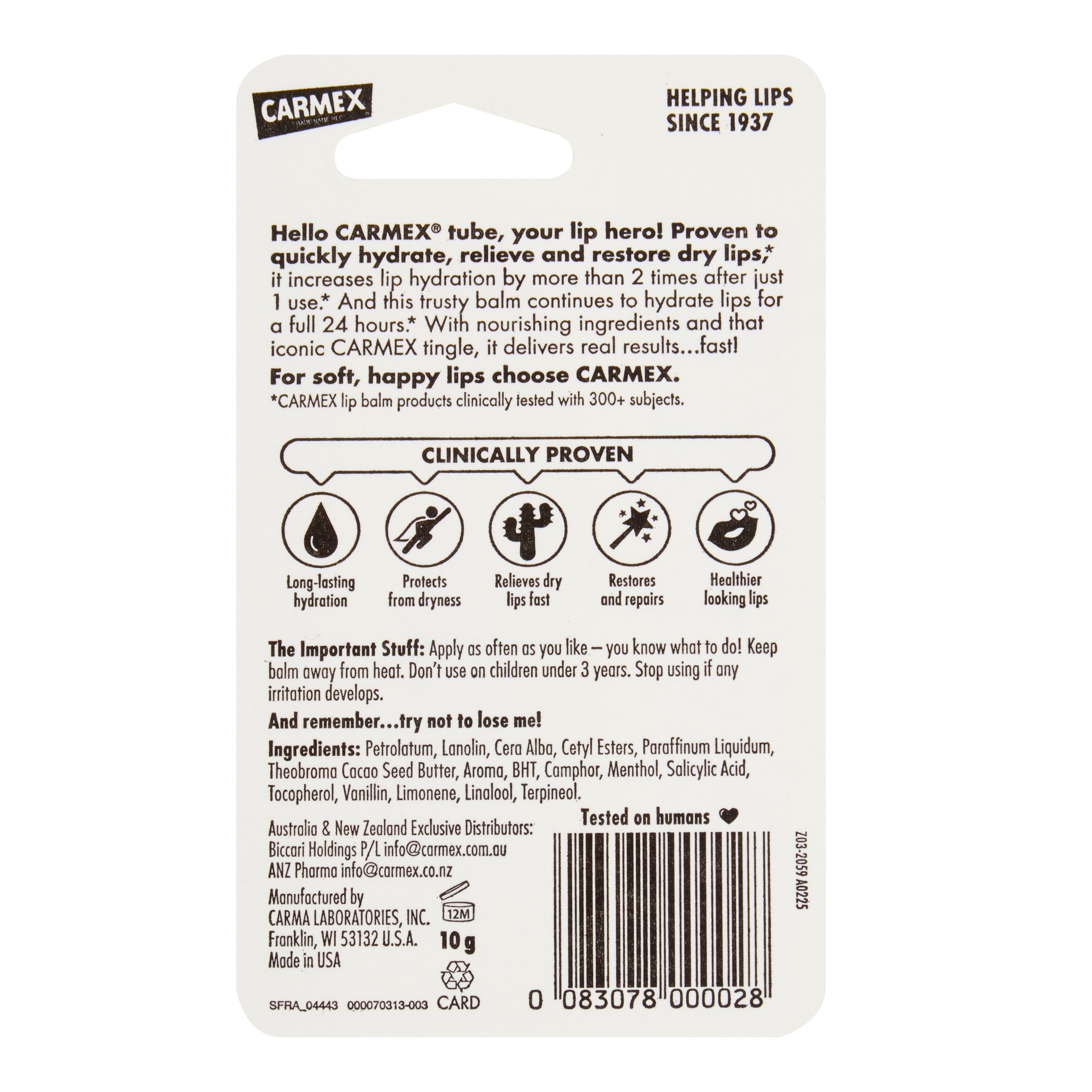 Carmex Moisturising Lip Balm Tube 10g - Image 2