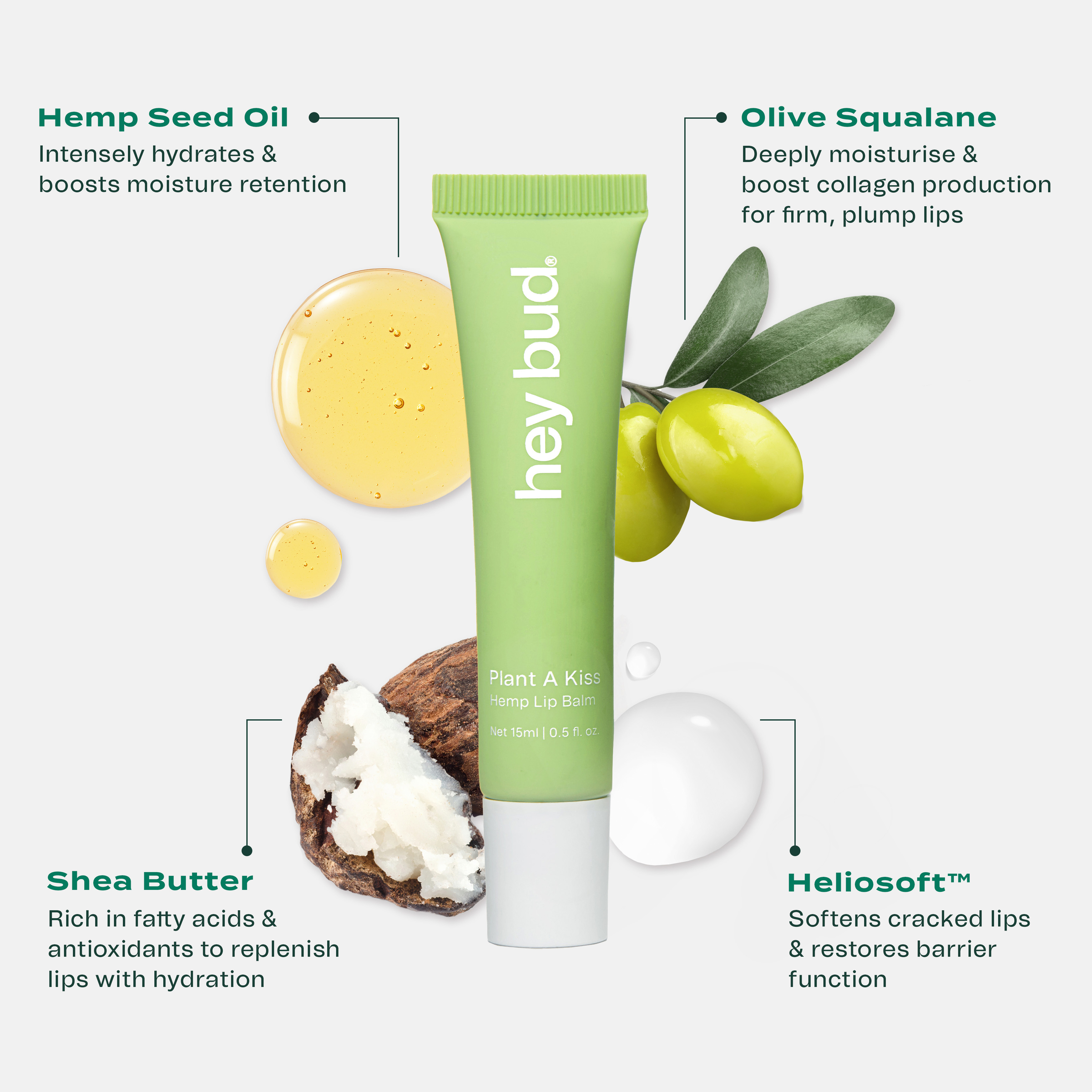 Hey Bud Hemp Lip Balm Natural 15ml - Image 3