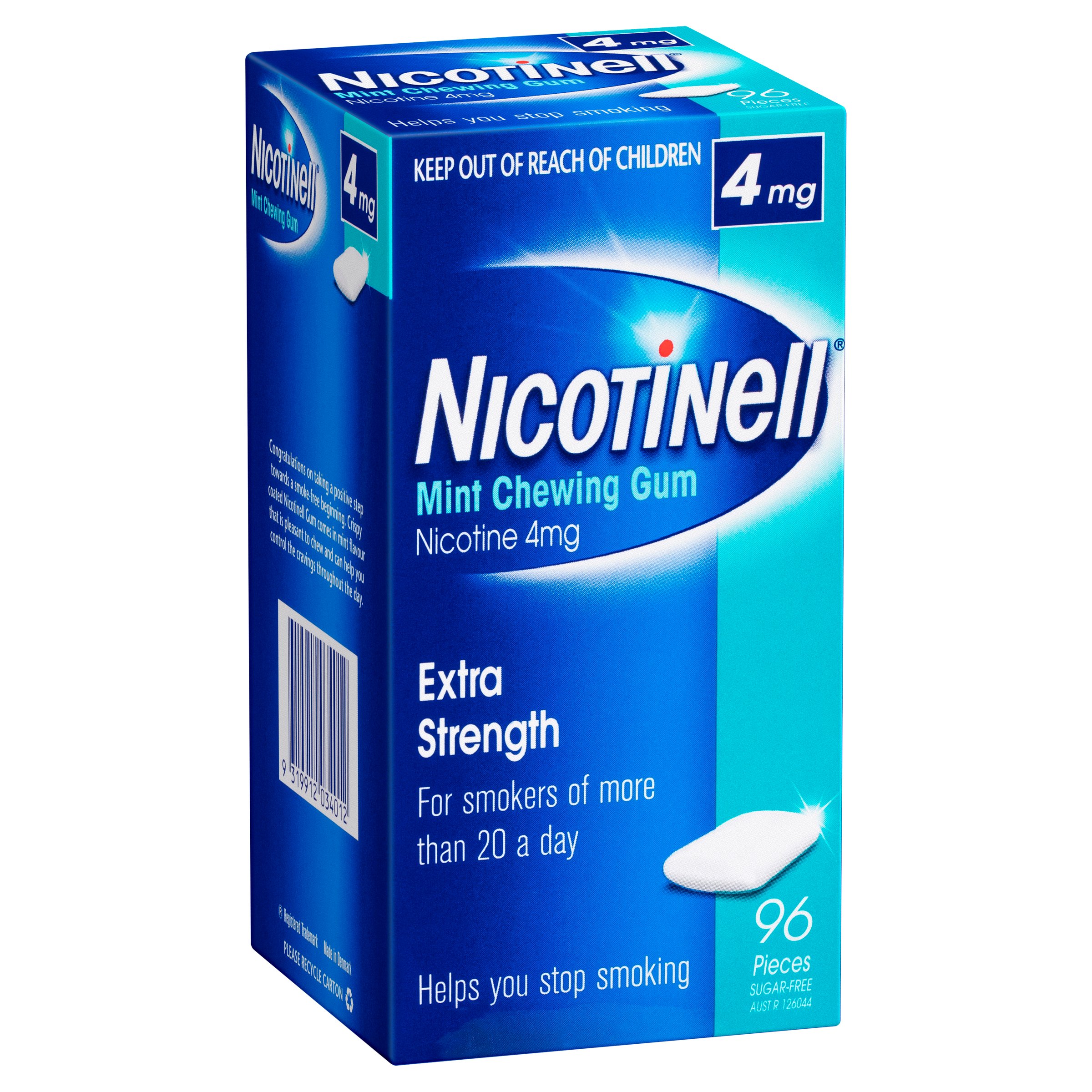 Nicotinell Mint Nicotine Chewing Gum 4mg Extra Strength 96 pieces - Image 6
