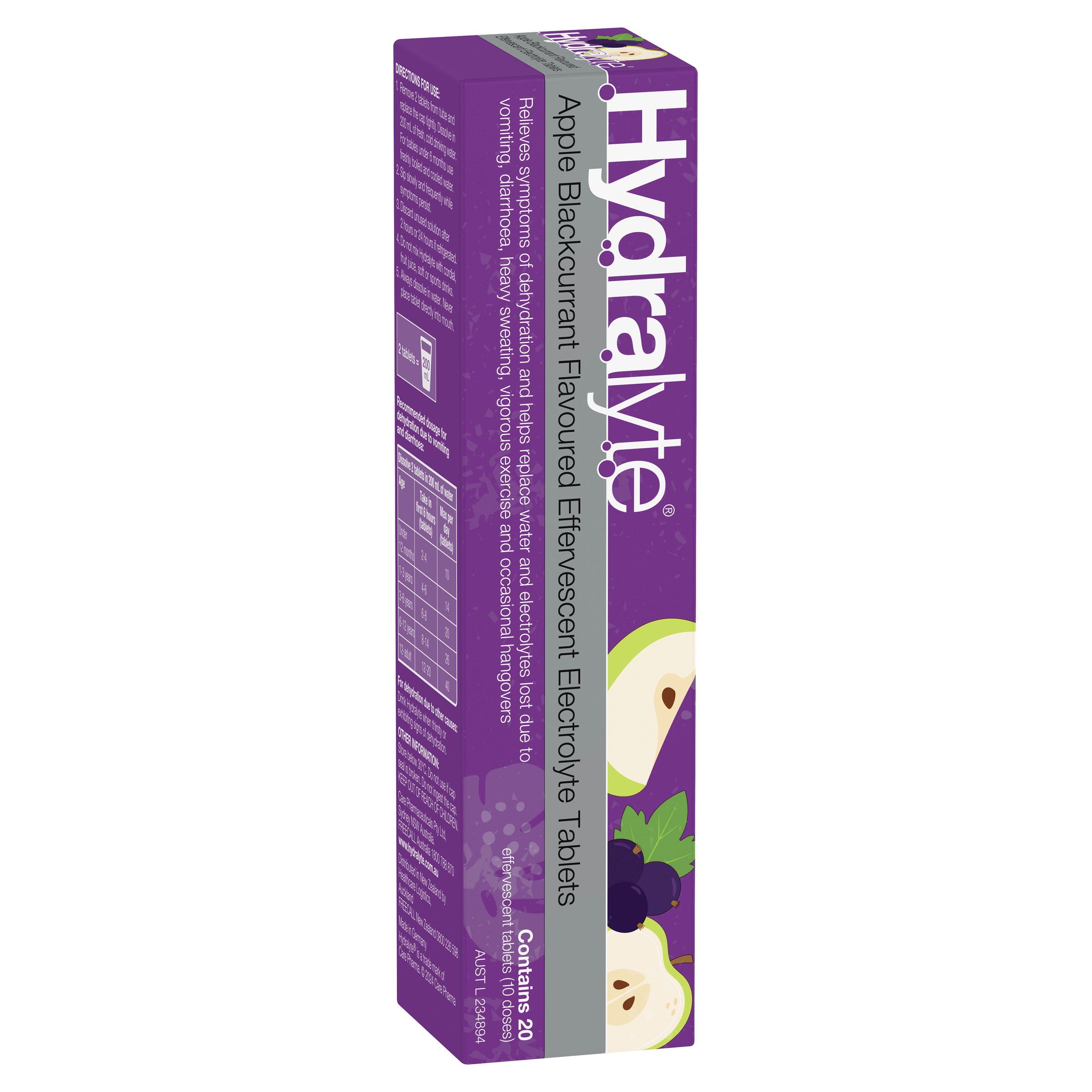 Hydralyte Effervescent Apple/Blackcurrant 20 tablets - Image 15