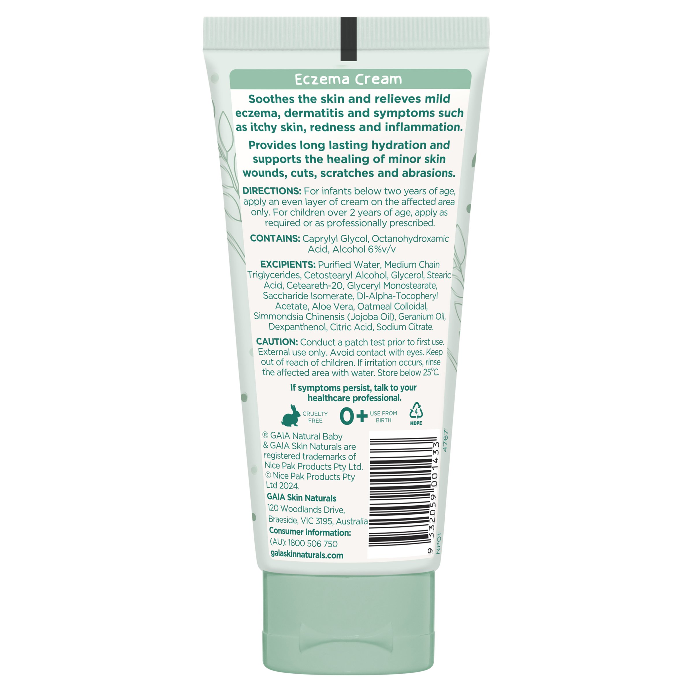 Gaia Natural Baby Eczema Cream 100g - Image 2