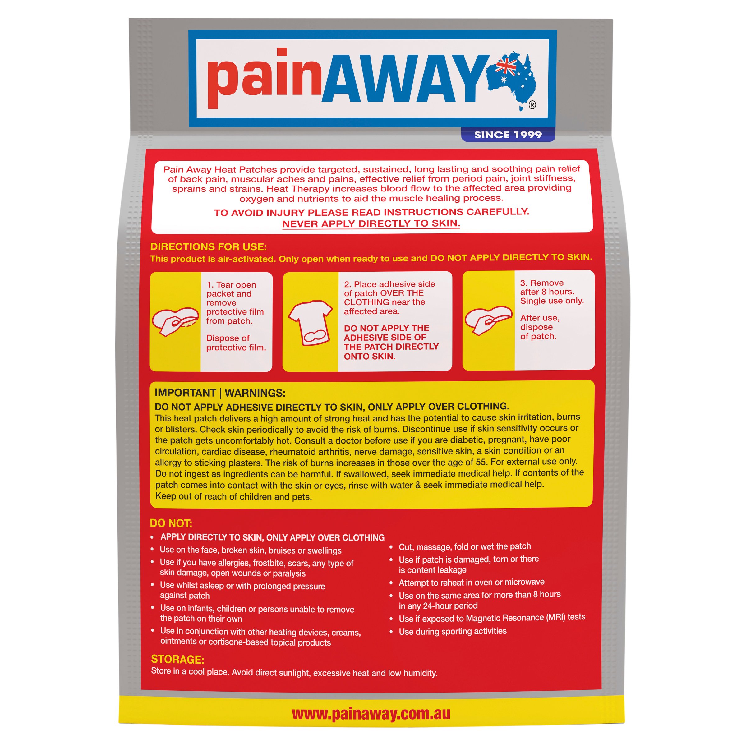 Pain Away Heat Patches Extra Large 3 pack - Image 2