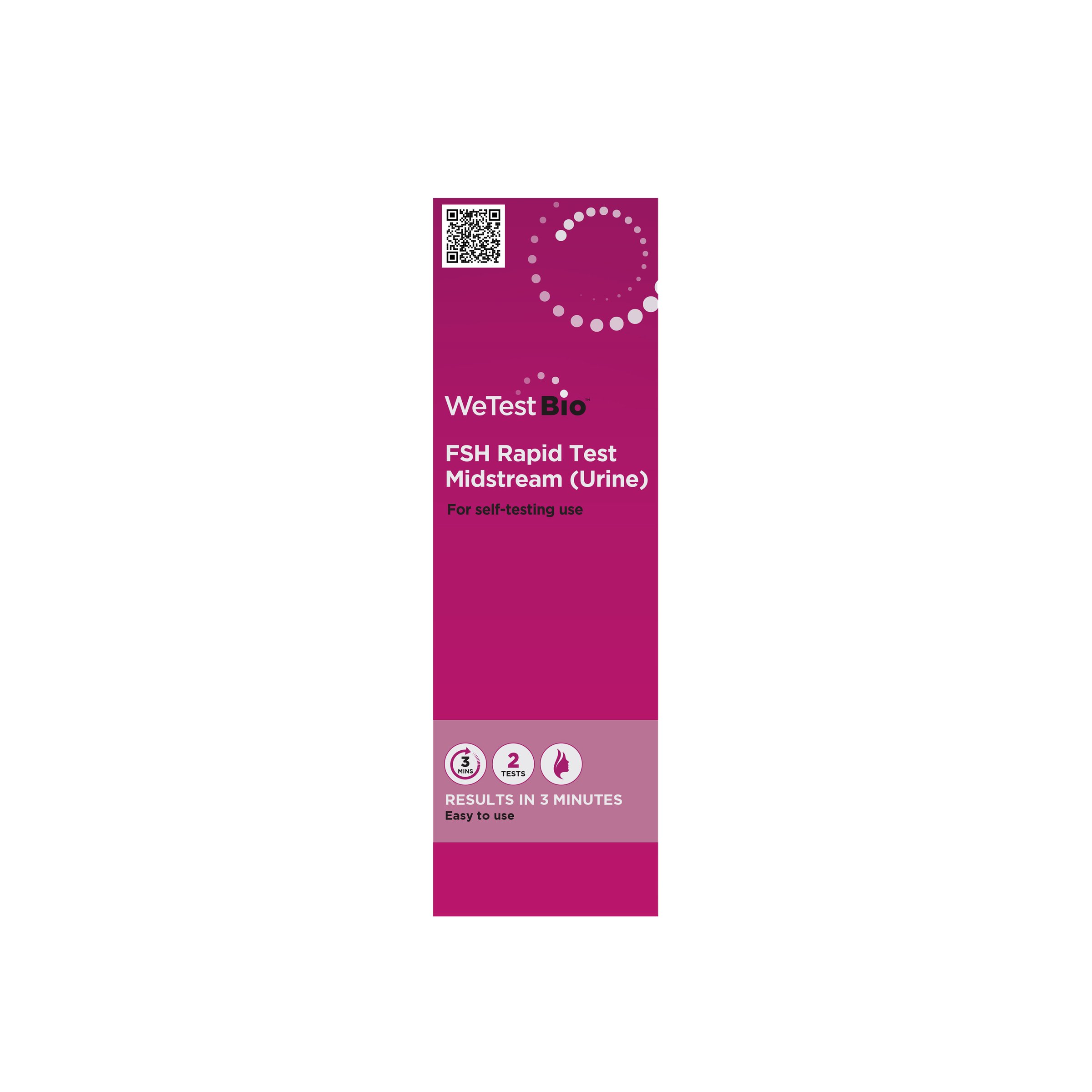 We Test Bio FSH Perimenopause Rapid Test Midstream Test Kit 2 pack - Image 1