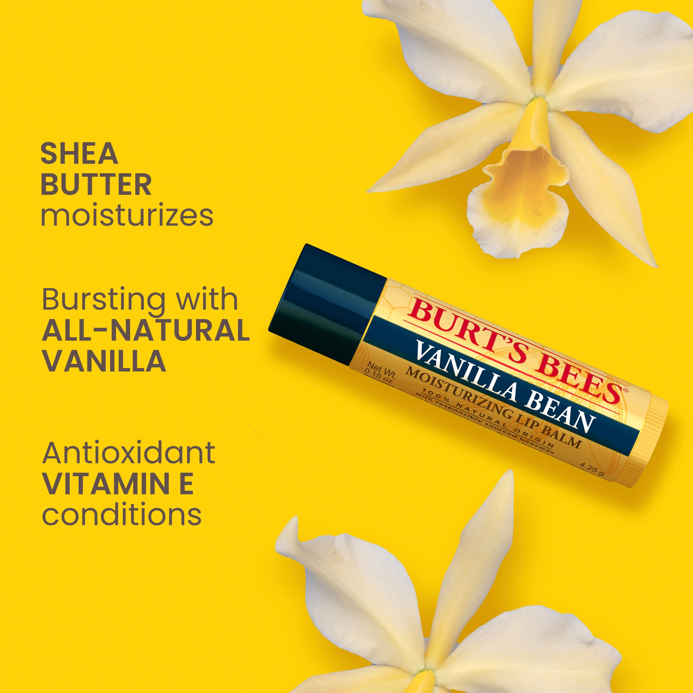 Burt's Bees Lip Balm Vanilla Bean 4.25g - Image 3