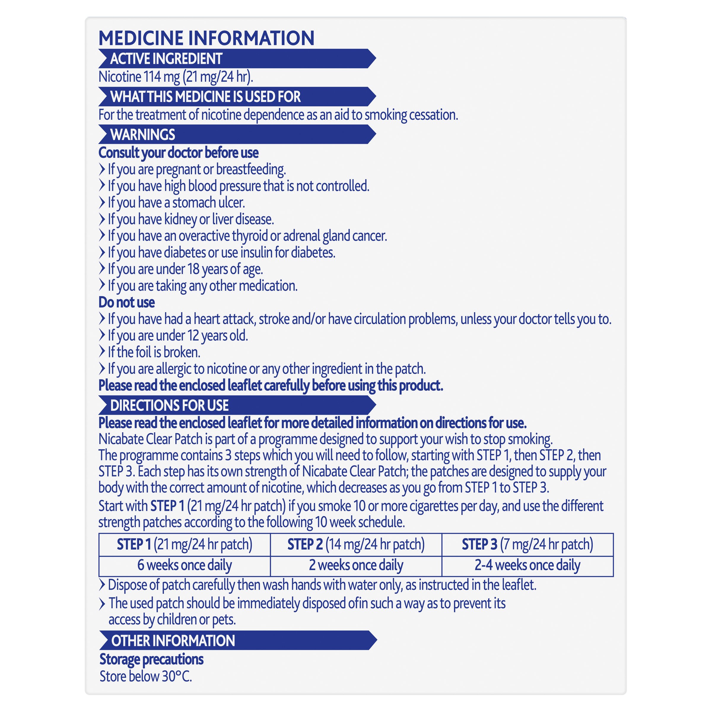 Nicabate Clear Patch 21mg Step 1 - 7 patches - Image 2