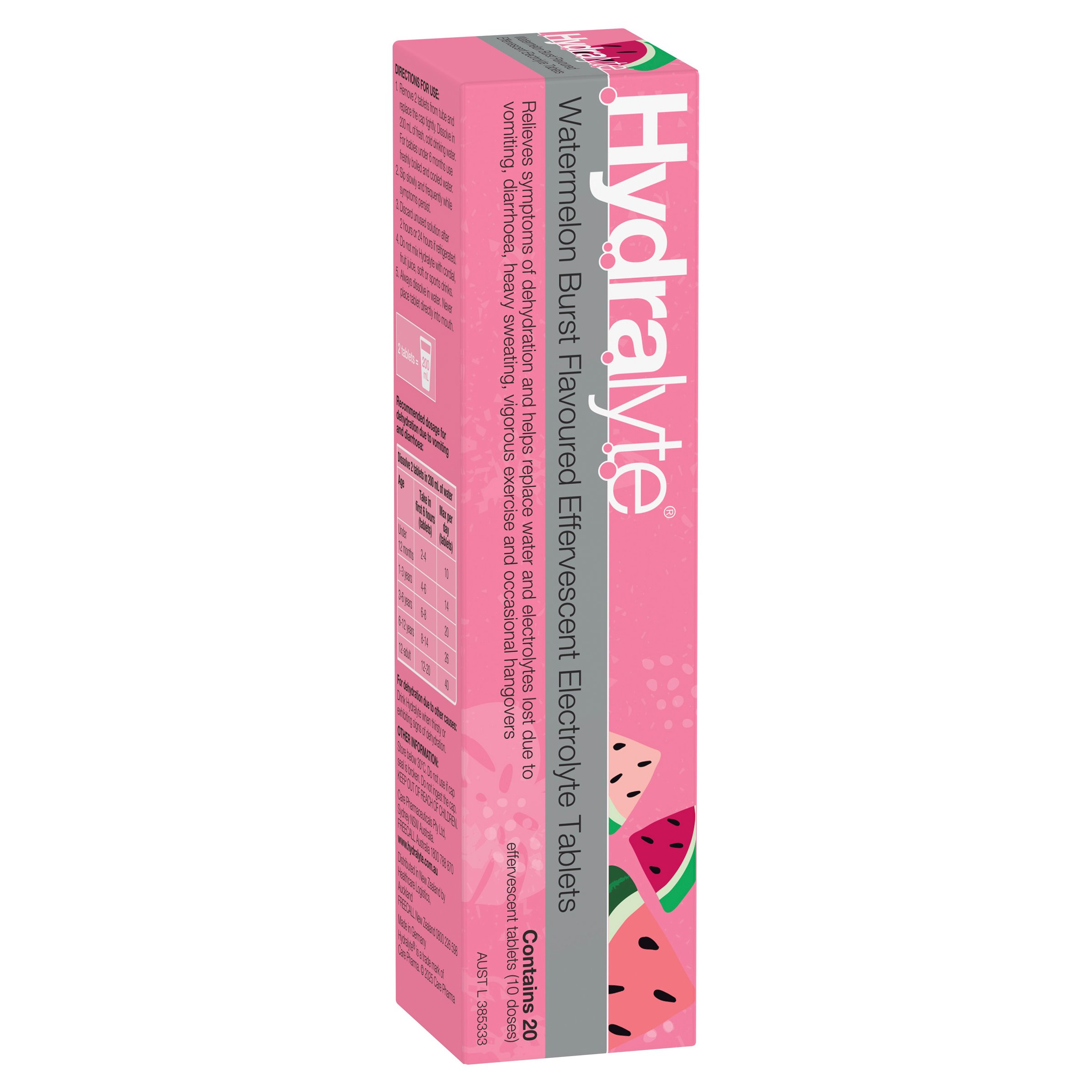 Hydralyte Effervescent Watermelon Burst 20 tablets - Image 15