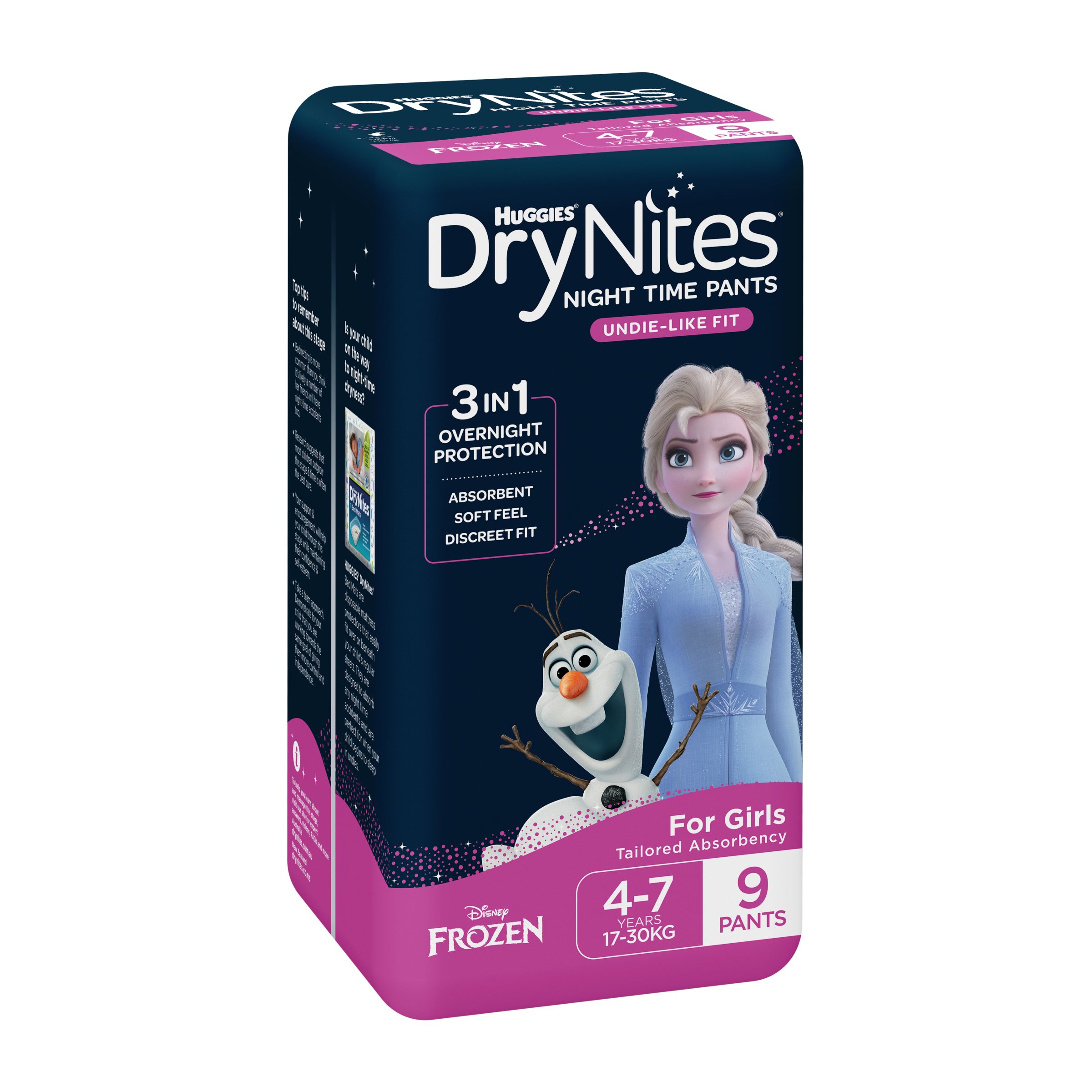 Huggies DryNites Size 4 Girl 4-7 Years 9 pack - Image 10