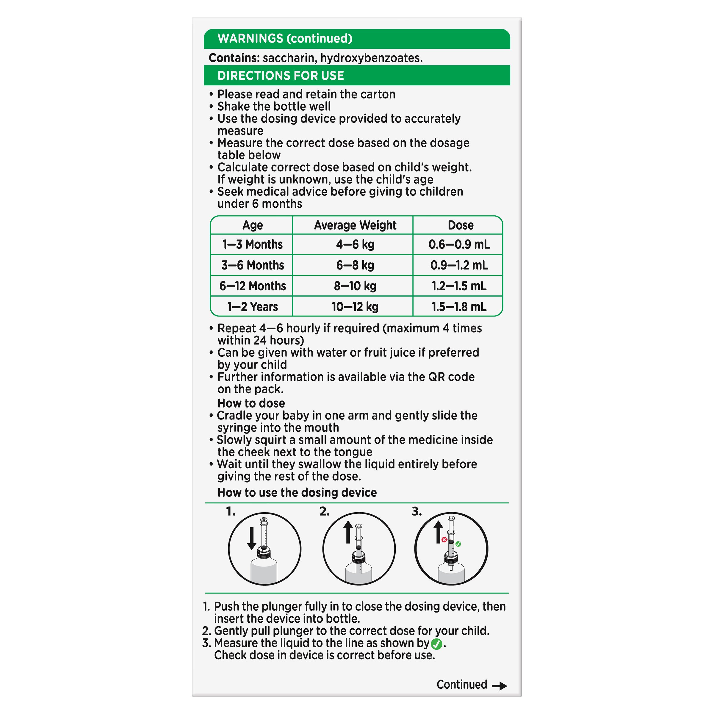 Panadol Children 1 Month to 1 Year Baby Drops With Dosing Device 20ml - Image 2