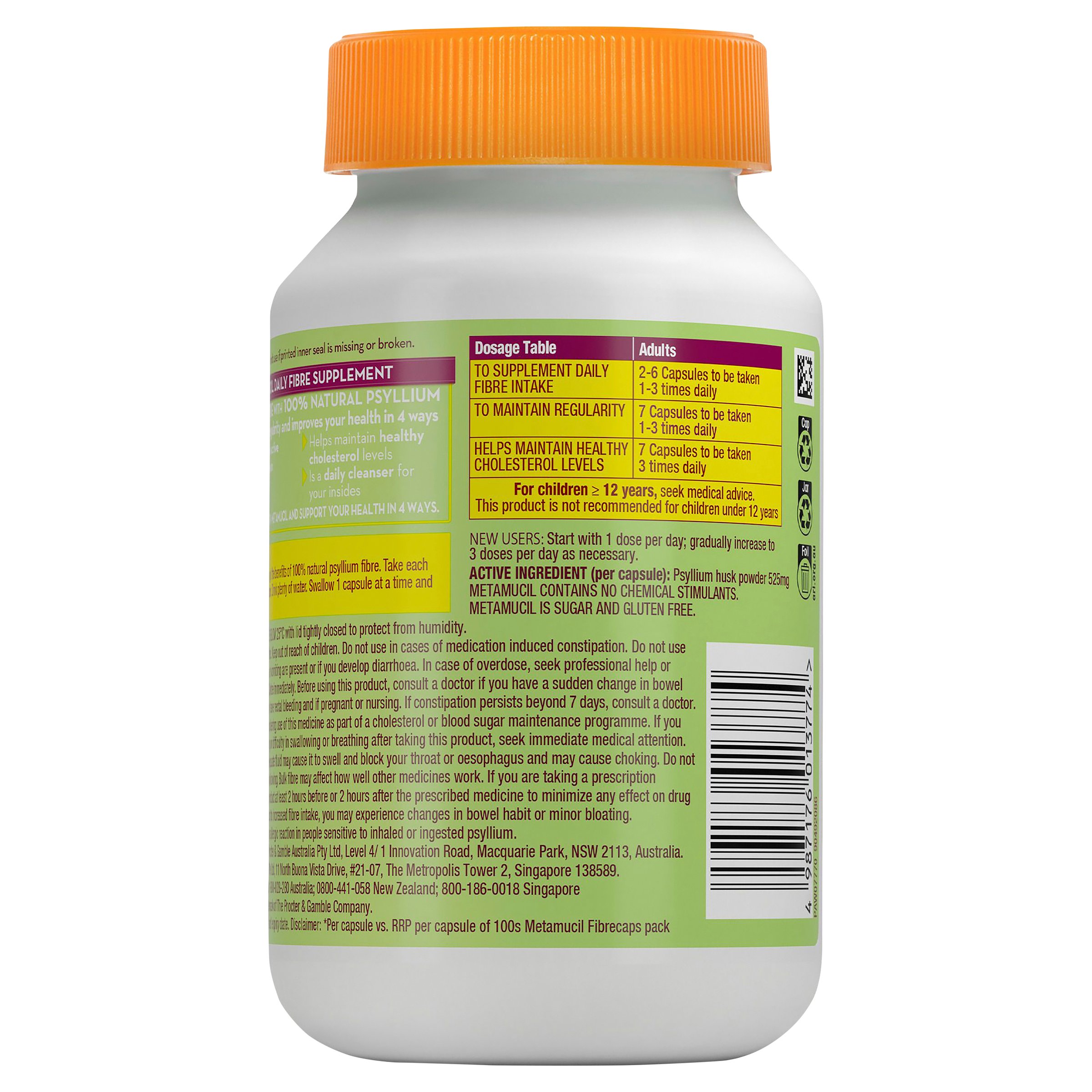 Metamucil Daily Fibre Supplement 300 capsules - Image 2