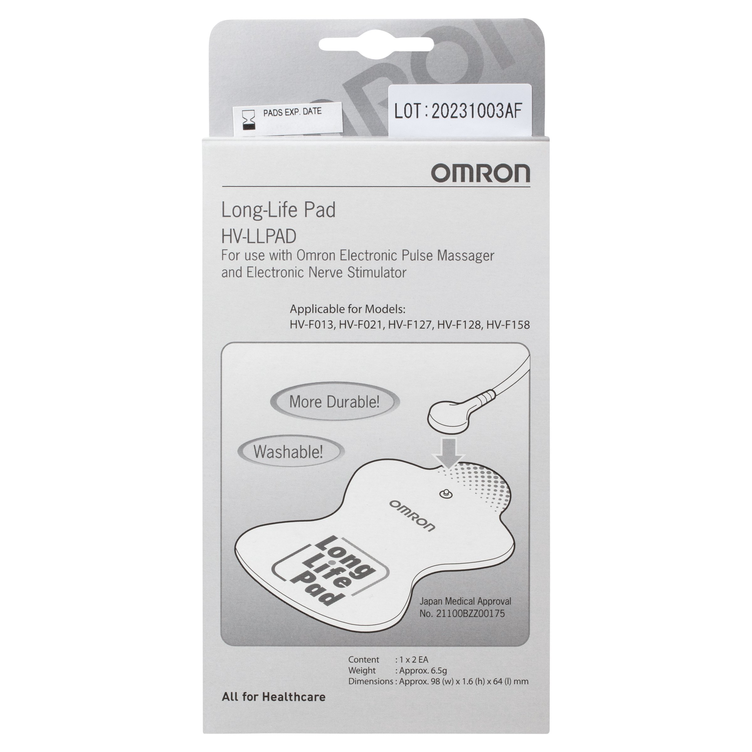 Omron Tens Therapy Device Pad Long 1 Each - Image 1