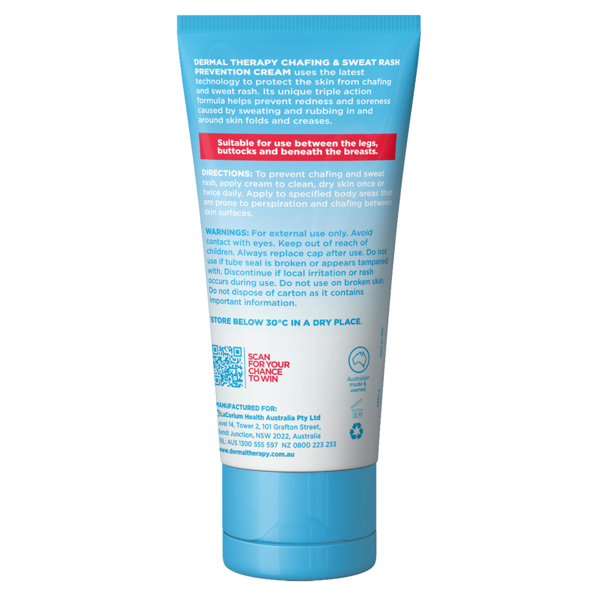 Dermal Therapy Chafing & Sweat Rash Cream 75g - Image 3