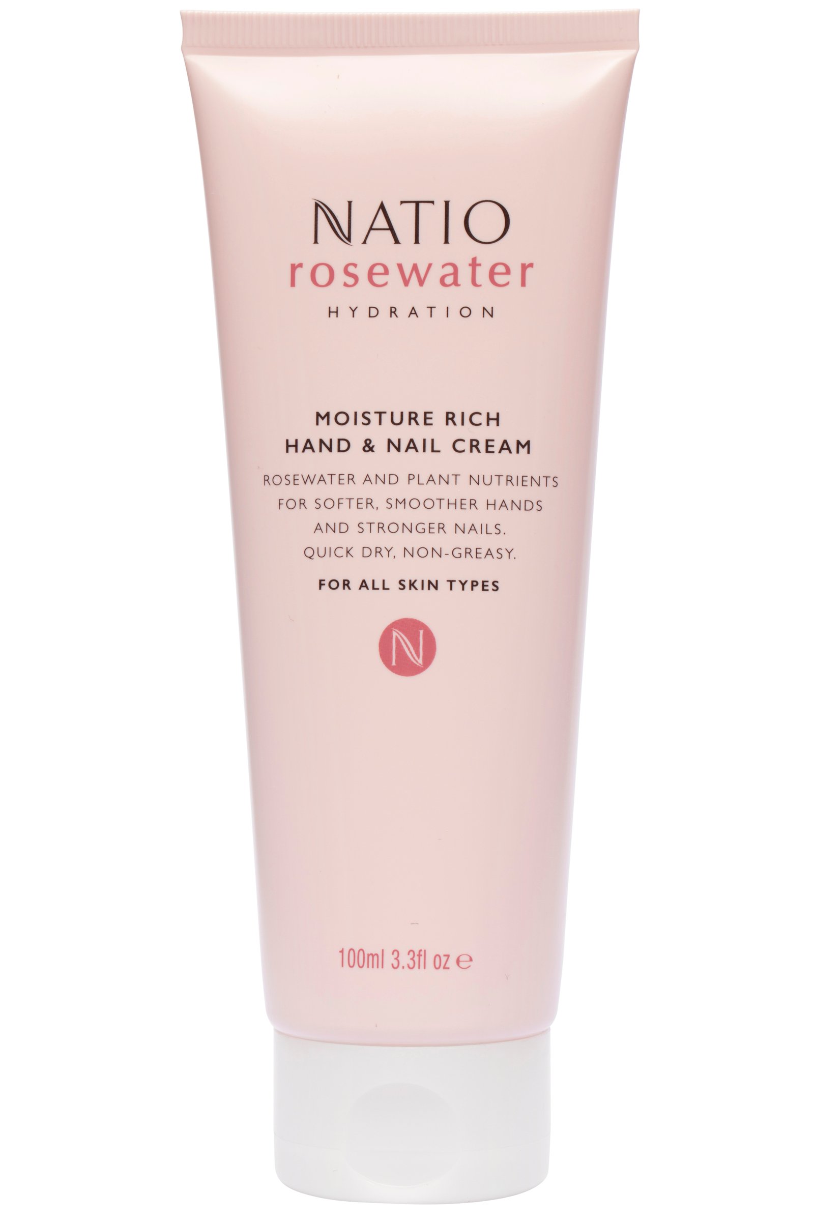 Natio Rosewater Hydration Moisture Rich Hand & Nail Cream 100ml