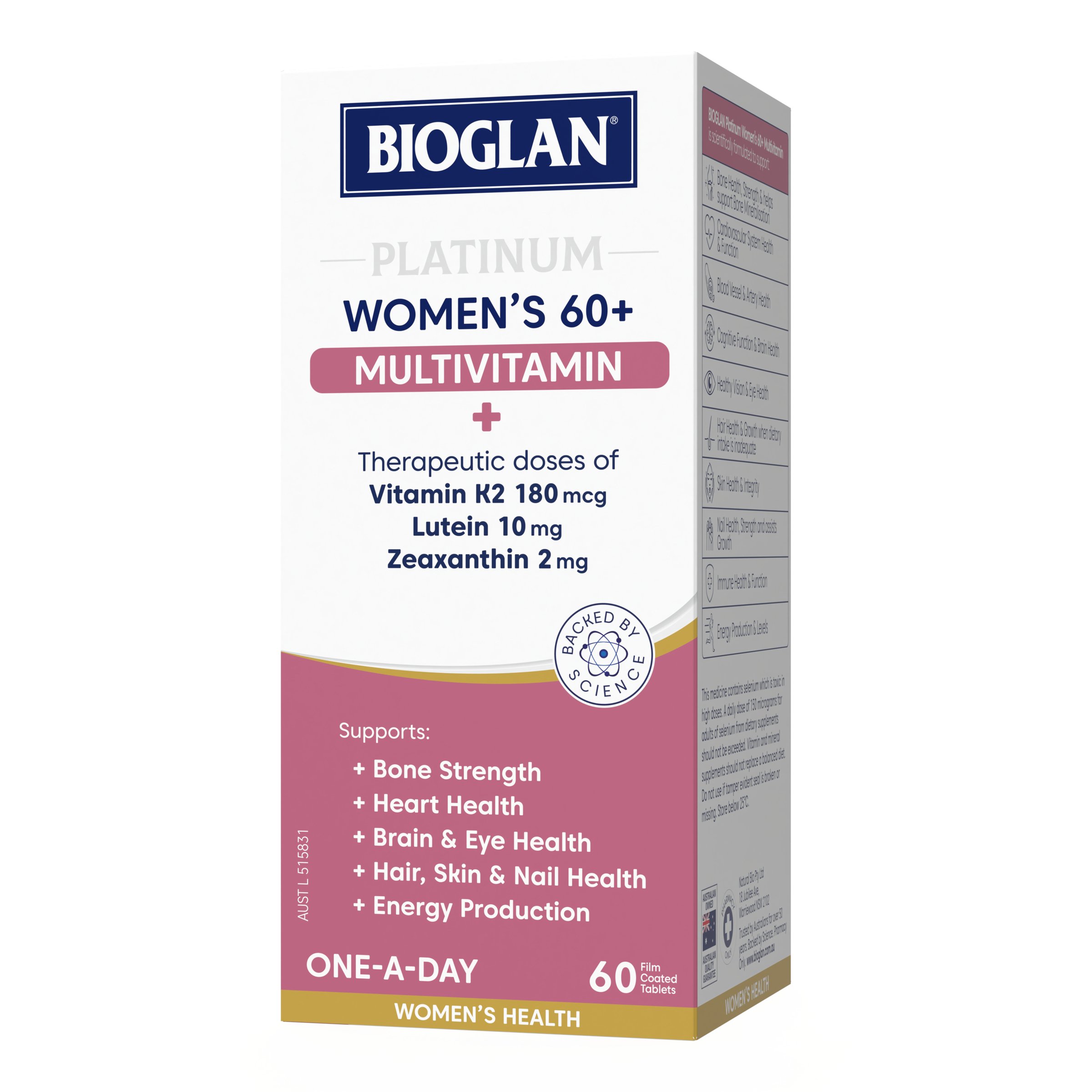 Bioglan Platinum Women's 60+ Multivitamin 60 tablets - Image 8