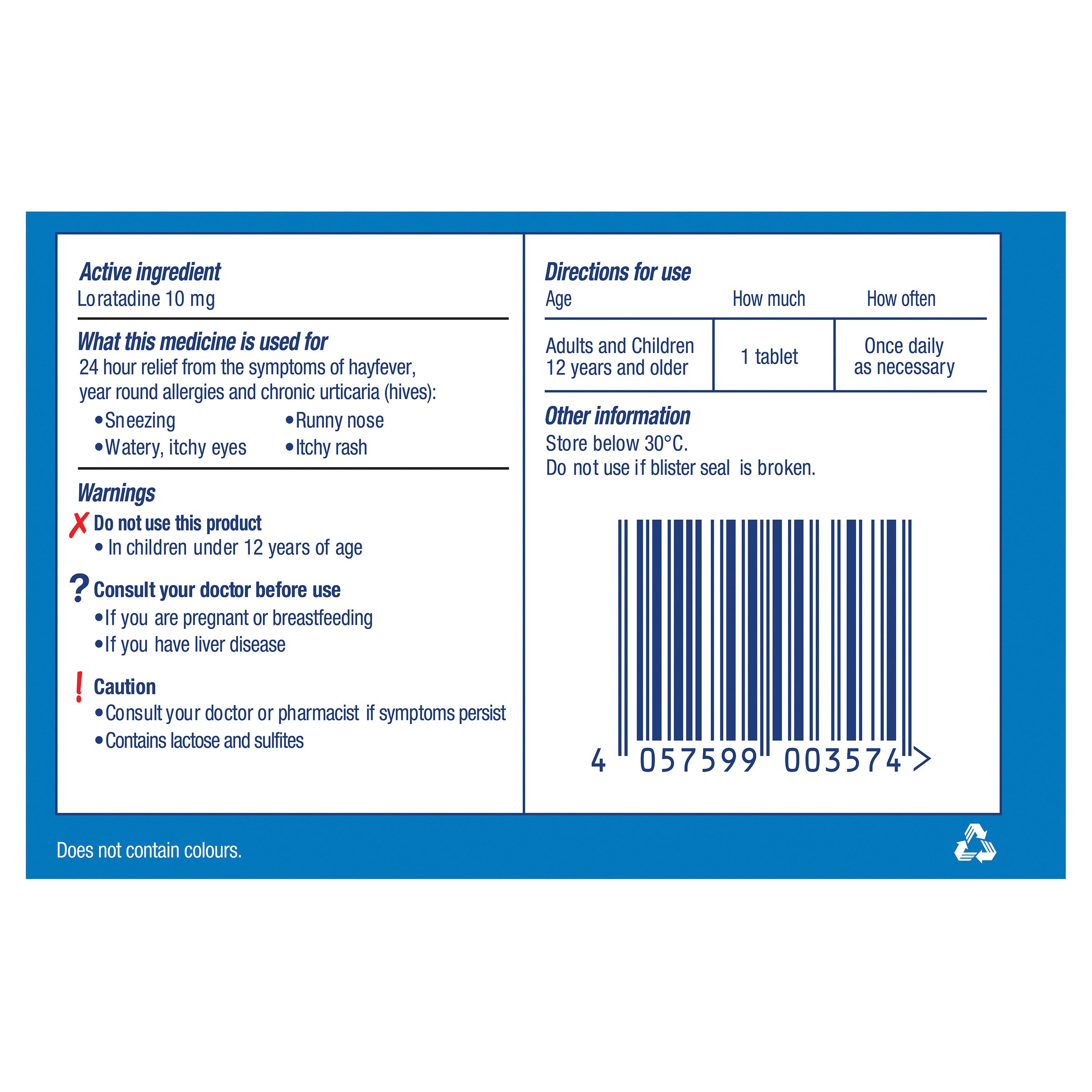 Claratyne 10mg - 30 tablets - Image 2