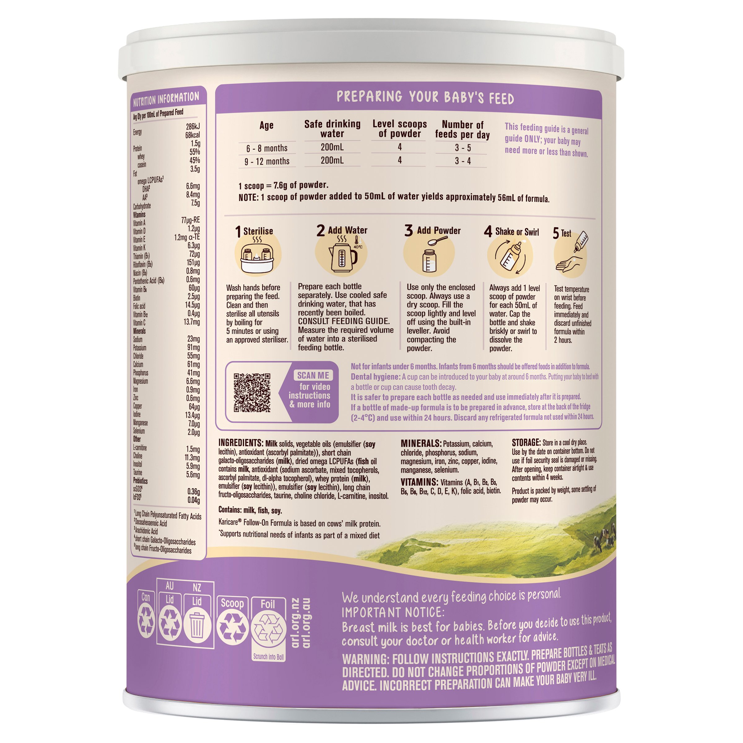 Karicare 2 Gentle Nutrition Baby Formula From 6 To 12 Months 900g - Image 2