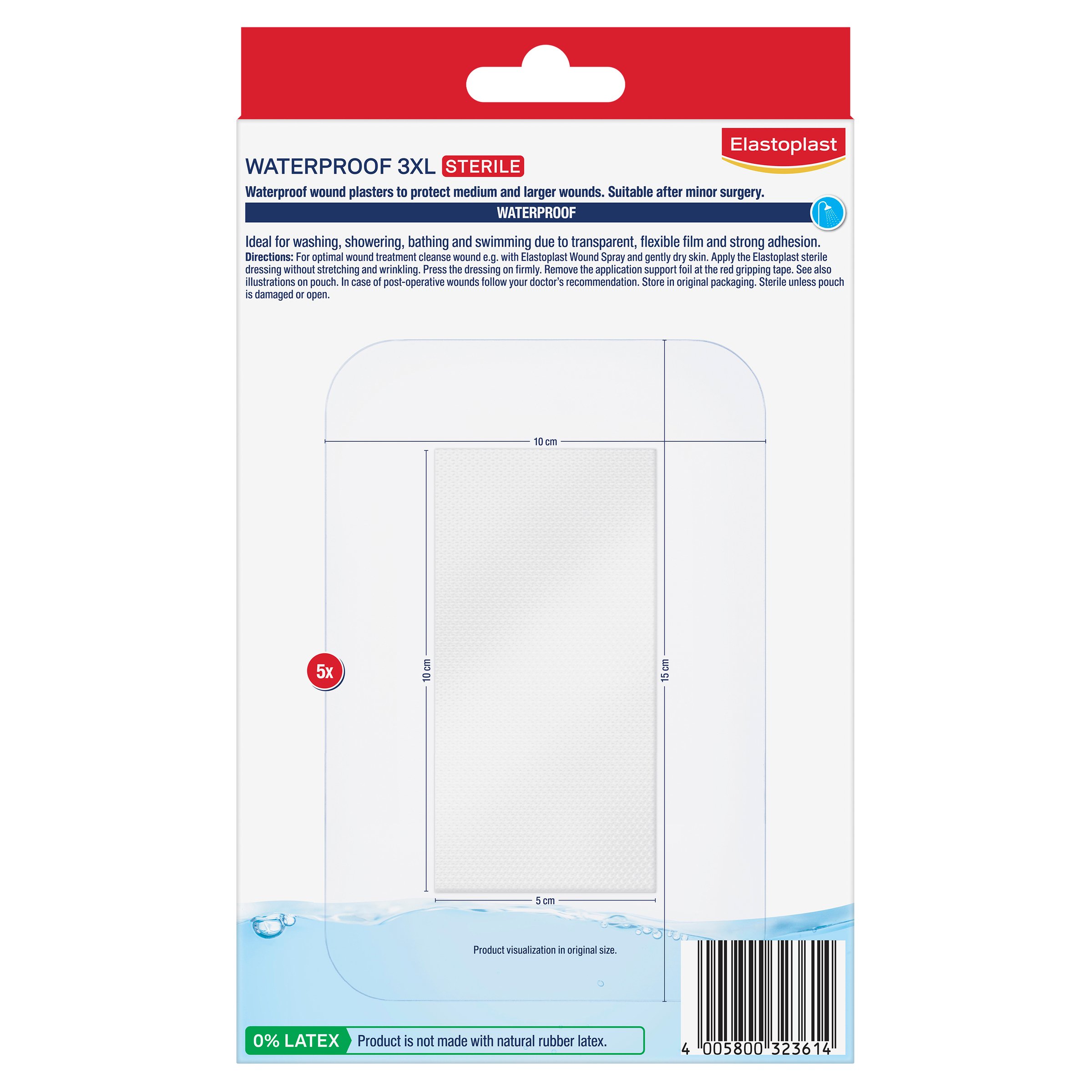 Elastoplast Waterproof 3XL 10cm X 15cm - 1 each - Image 2