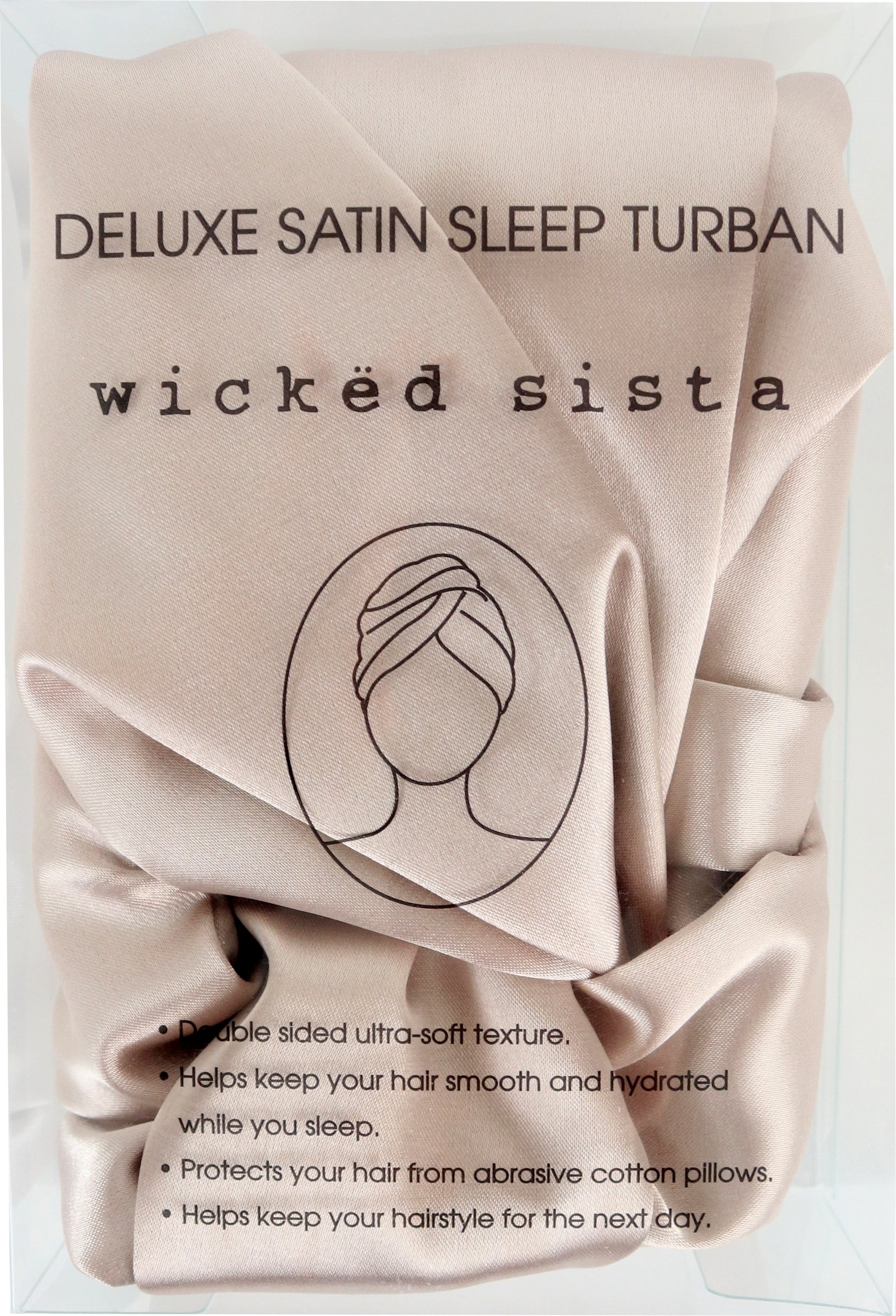 Wicked Sista Deluxe Satin Sleep Turban Latte 1 each - Image 2