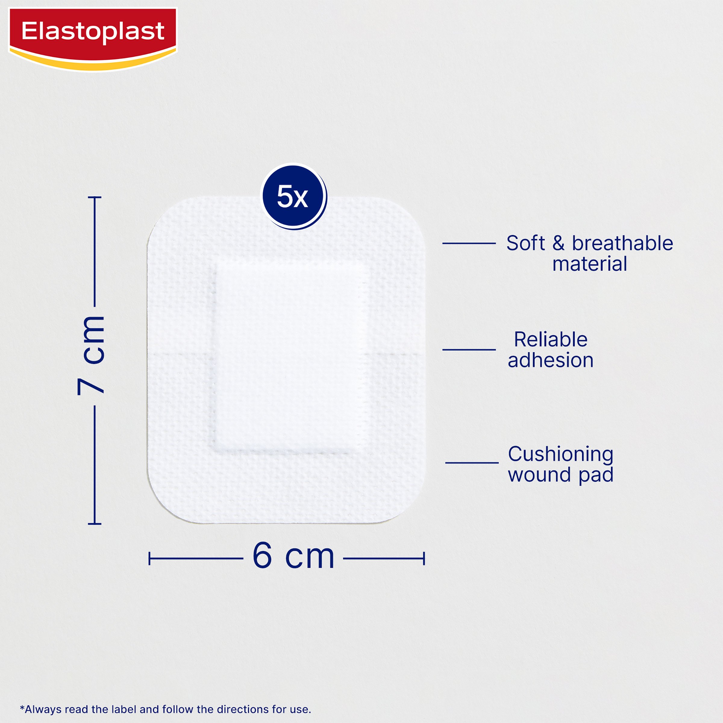 Elastoplast Sensitive XL Dressing 6 x 7cm - 5 pack - Image 6