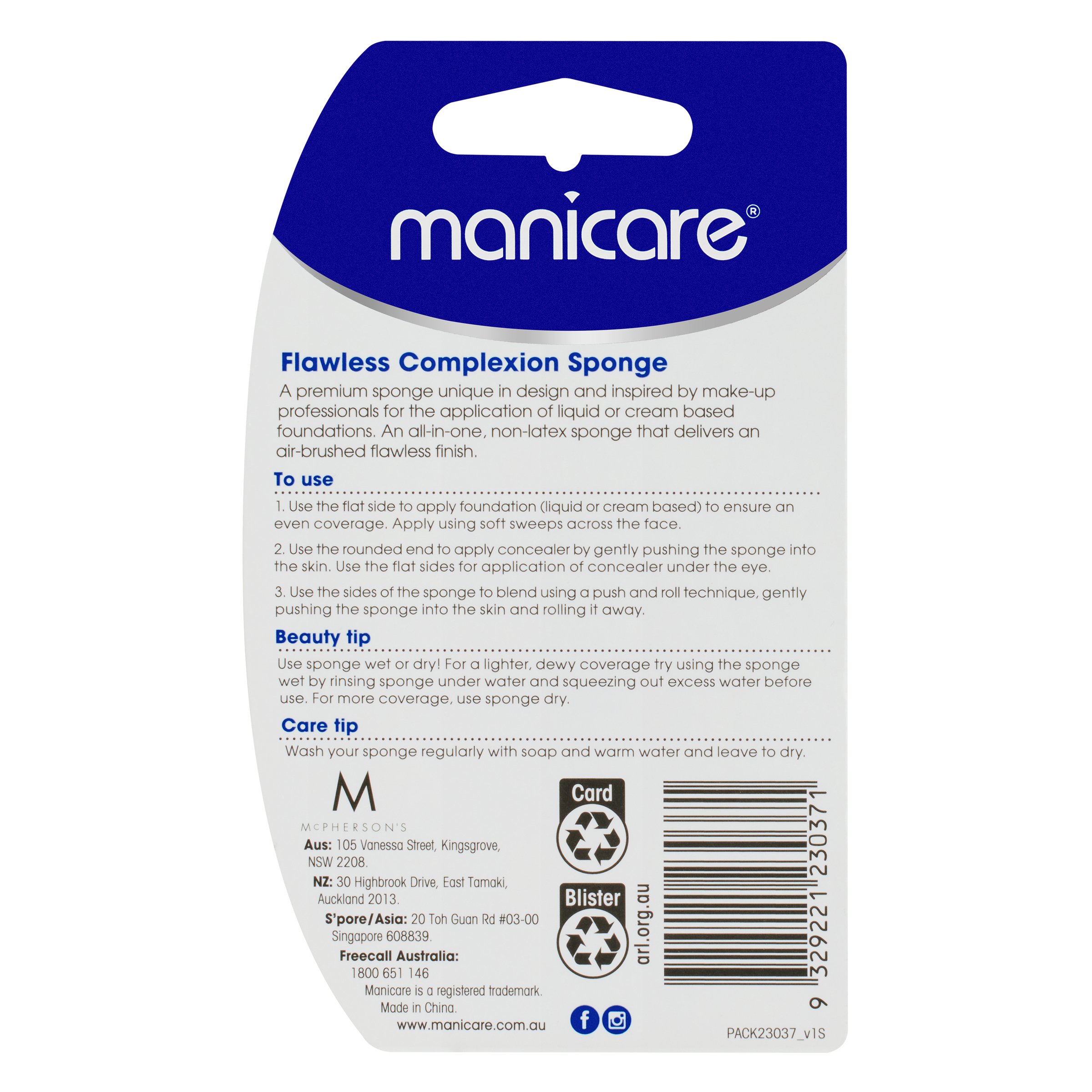 Manicare Flawless Complexion Sponge 1 each - Image 2