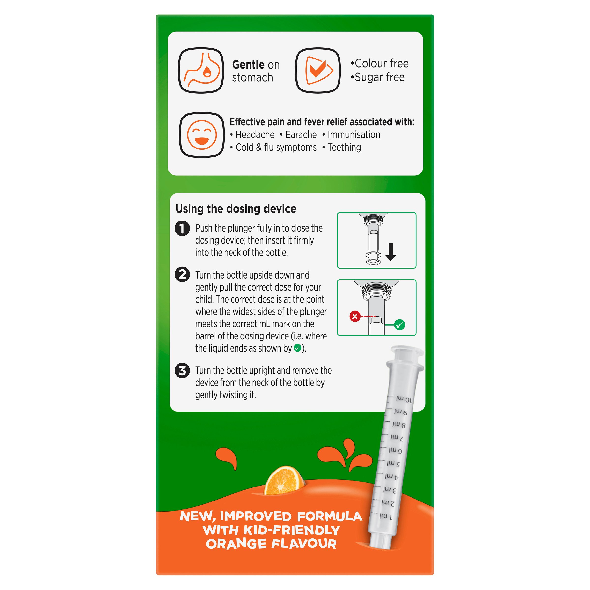 Panadol Children 1-5 Years Colourfree Suspension Orange Flavour 200ml - Image 3