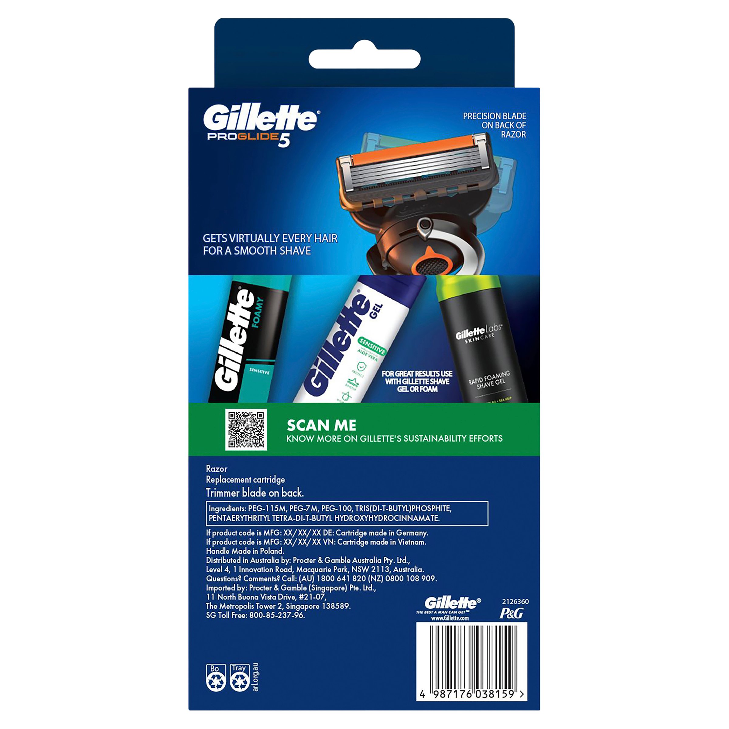 Gillette Fusion Proglide Razor Handle + Blade Refill 2 pack - Image 2