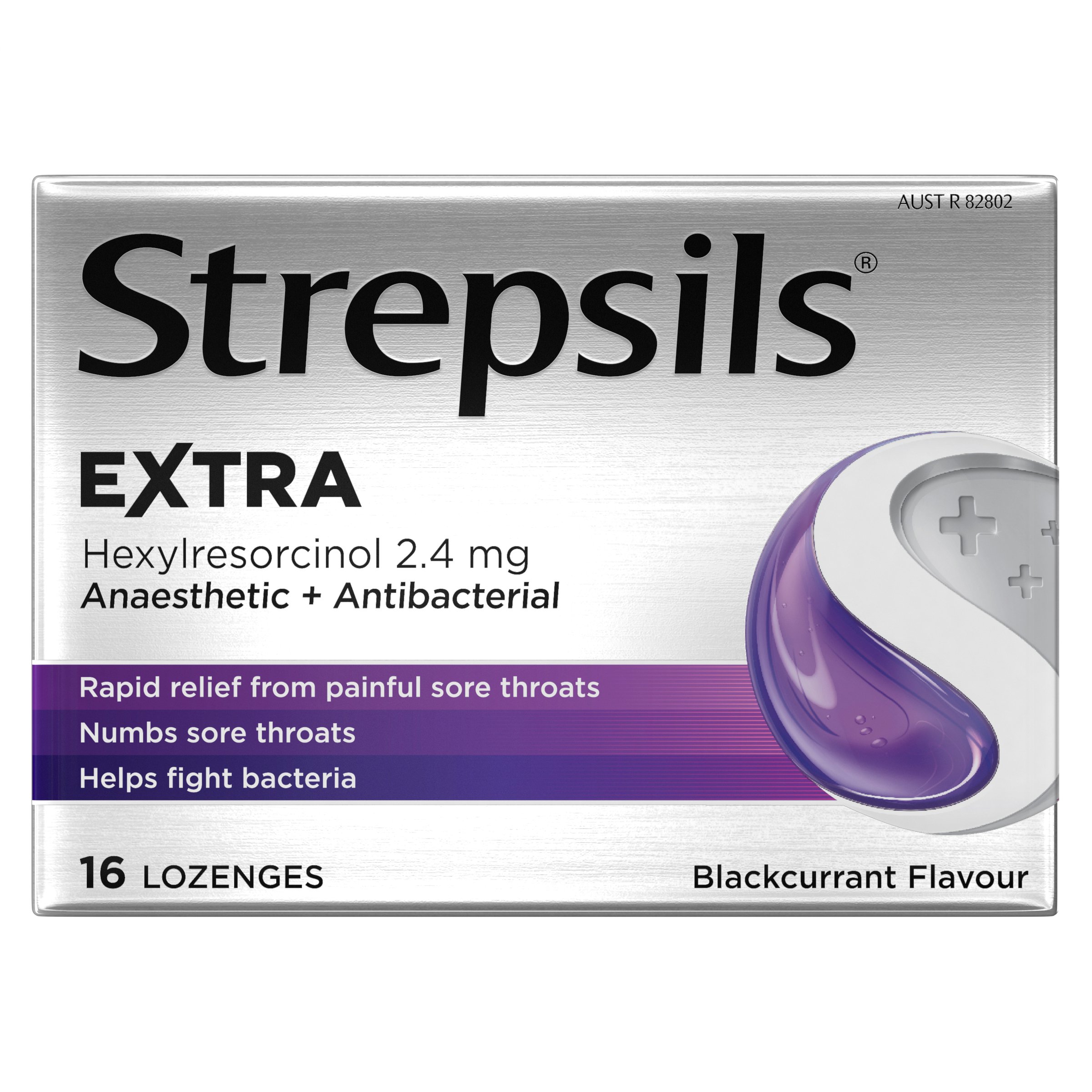 Strepsils Extra Blackcurrant Throat 16 lozenges - Image 1