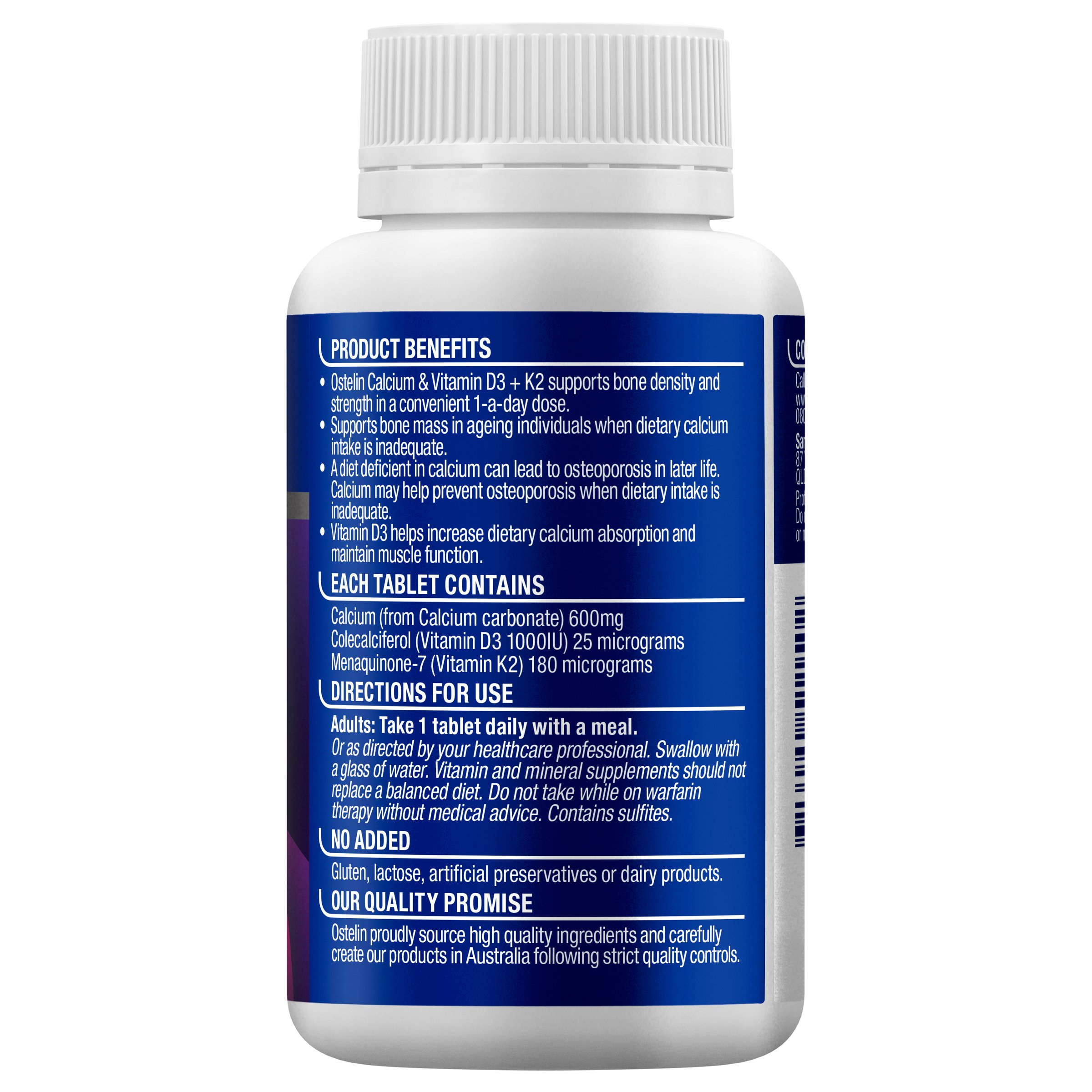 Ostelin Calcium & Vitamin D3 + K2 - 60 tablets - Image 3