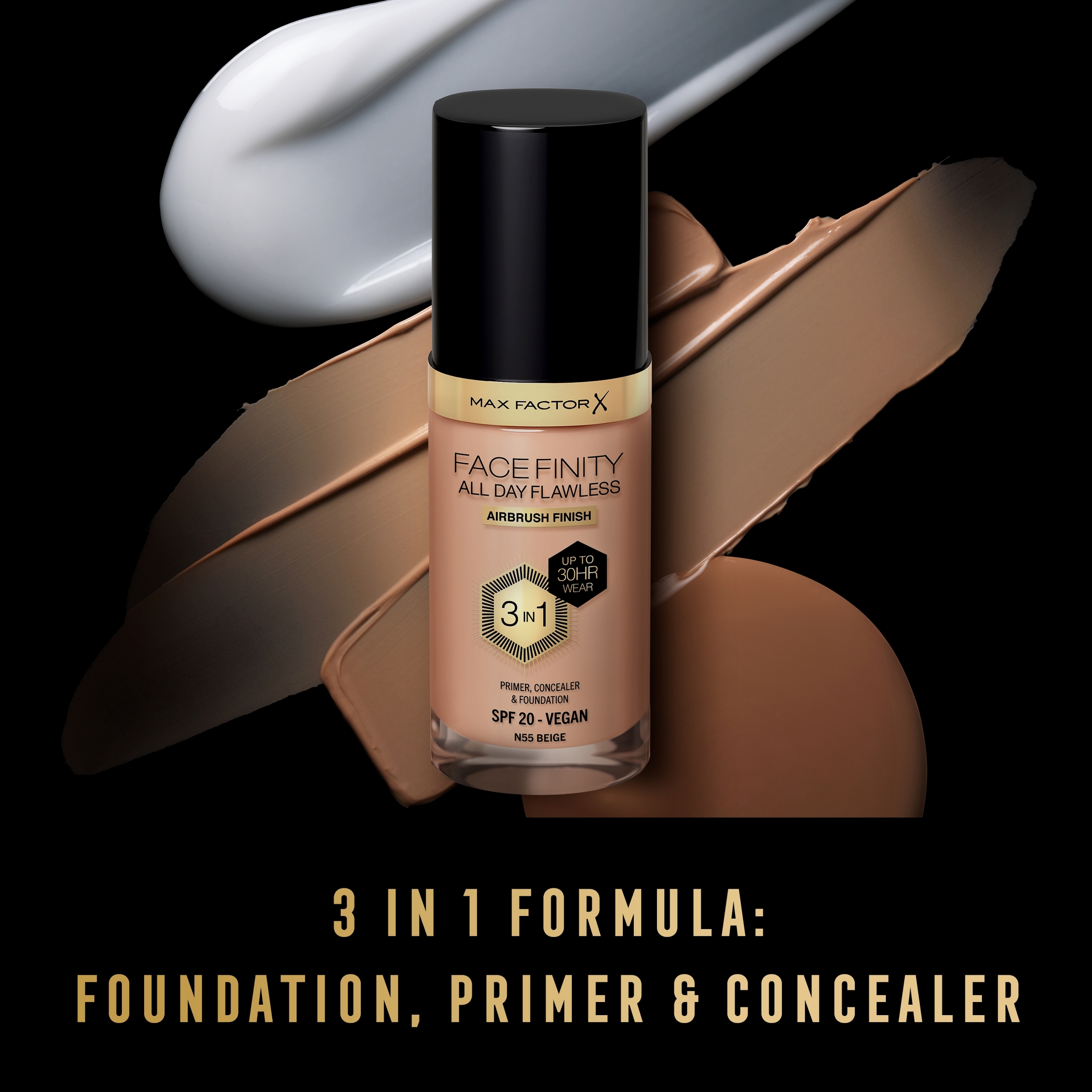 Max Factor Facefinity All Day Flawless D5 Free Foundation Beige 55 - Image 3